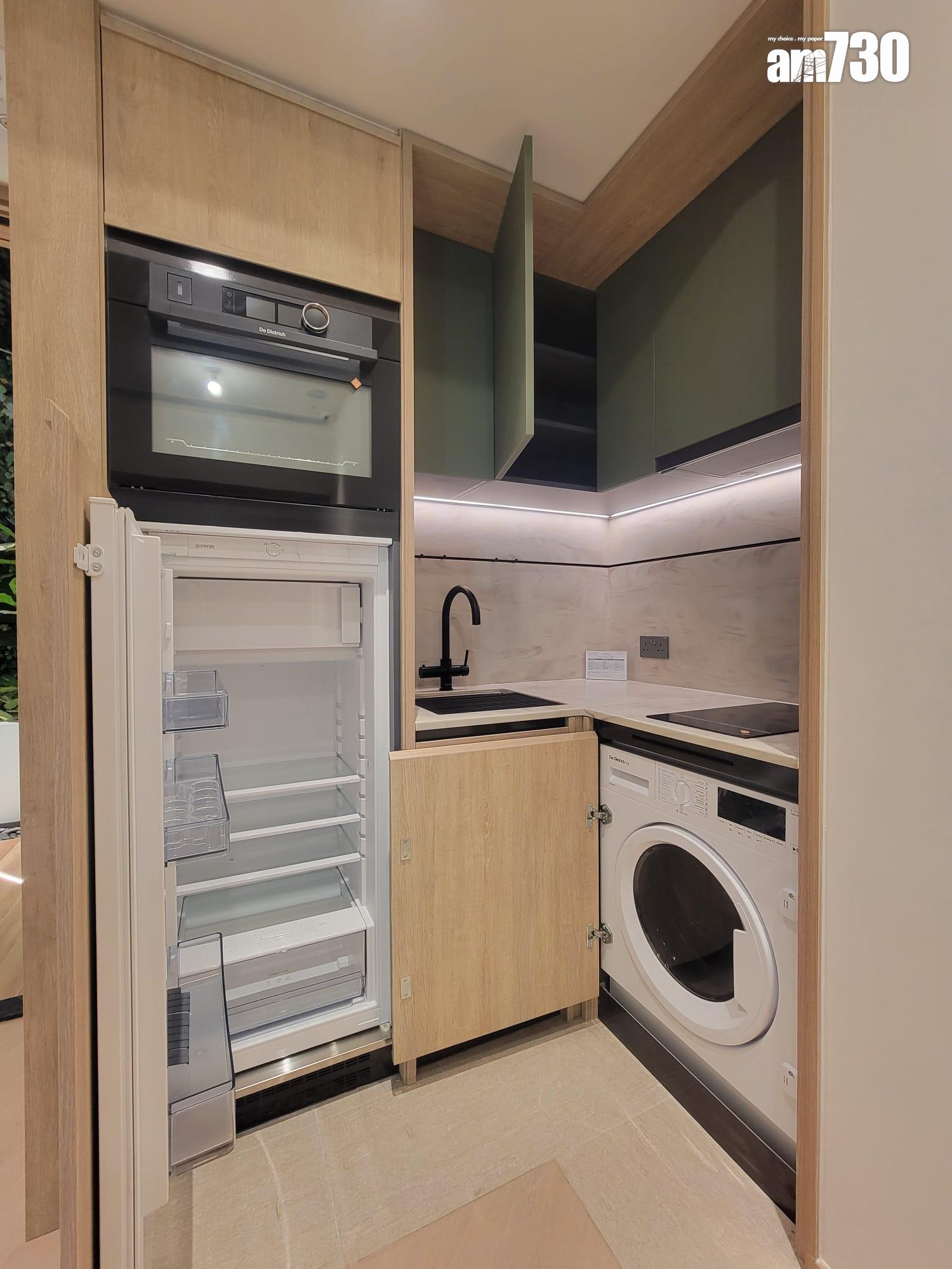 上然示範單位|一房及三房設綠色系櫥櫃 廳房同坐向 營造明亮氛圍(多圖有片)|大埔新盤