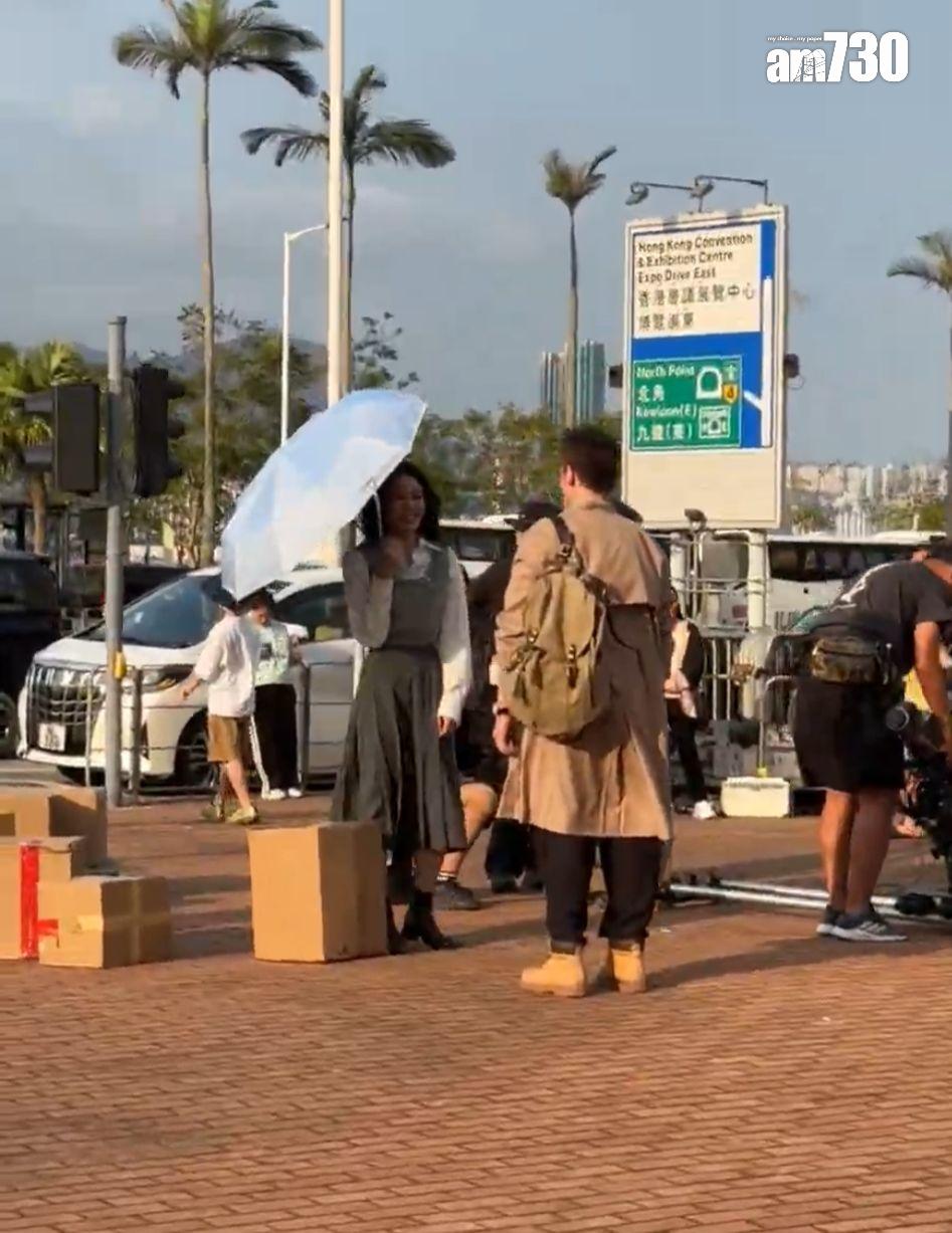 張曦雯與陳豪正趕工拍攝新劇《俠醫》。(娛樂組攝)