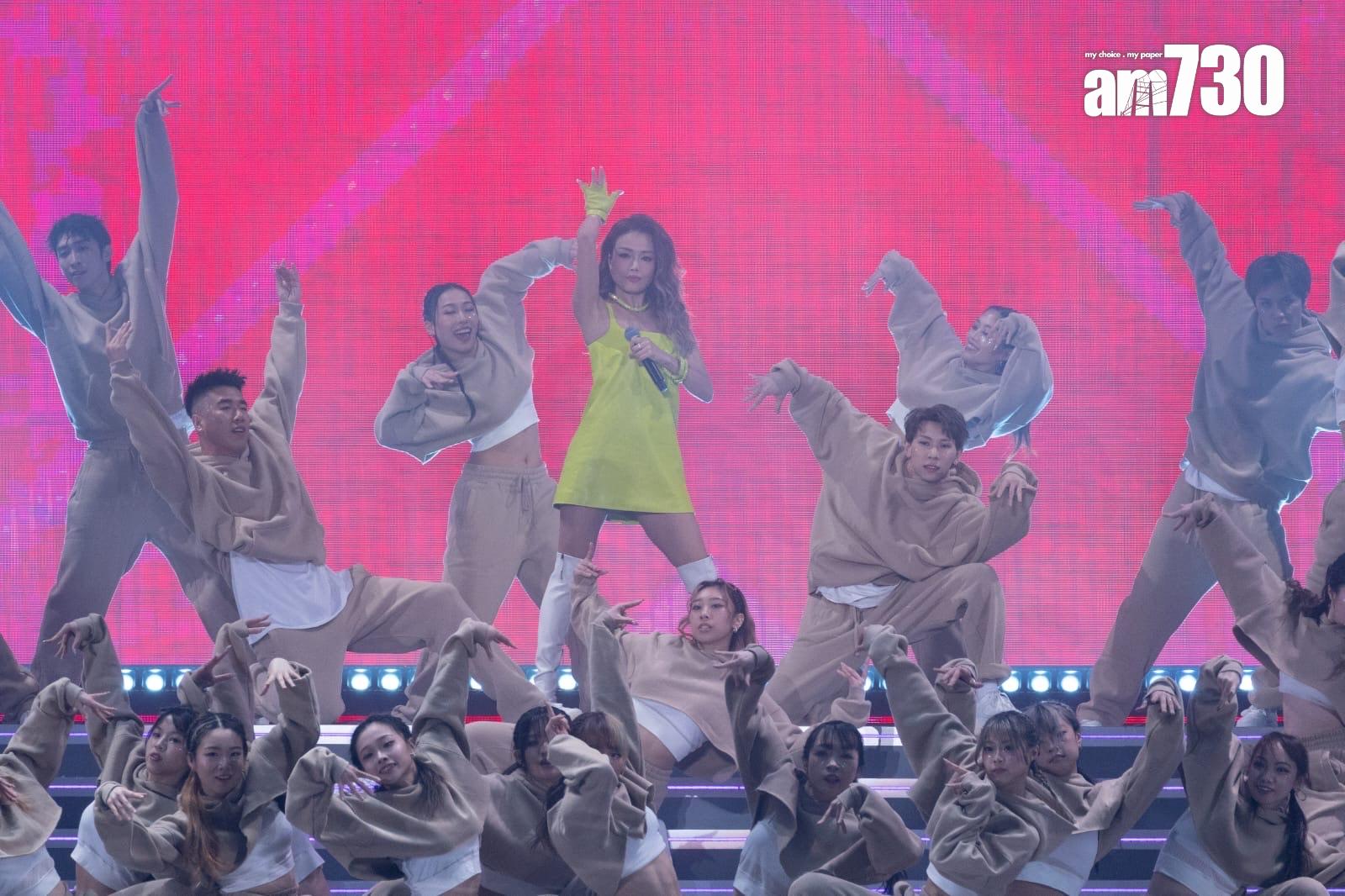 容祖兒唱出《越唱越強》。 (蘇文傑攝)