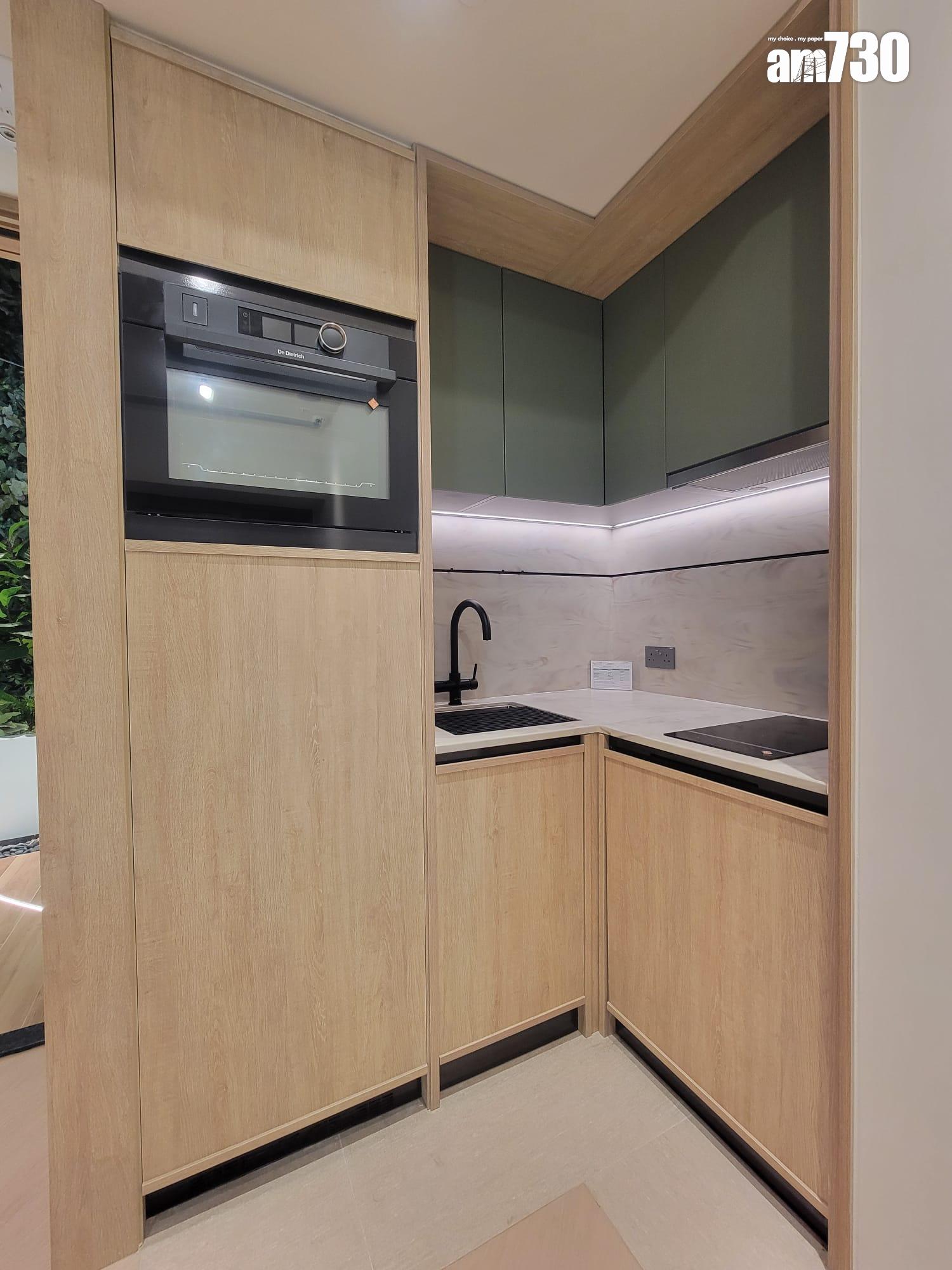 上然示範單位|一房及三房設綠色系櫥櫃 廳房同坐向 營造明亮氛圍(多圖有片)|大埔新盤