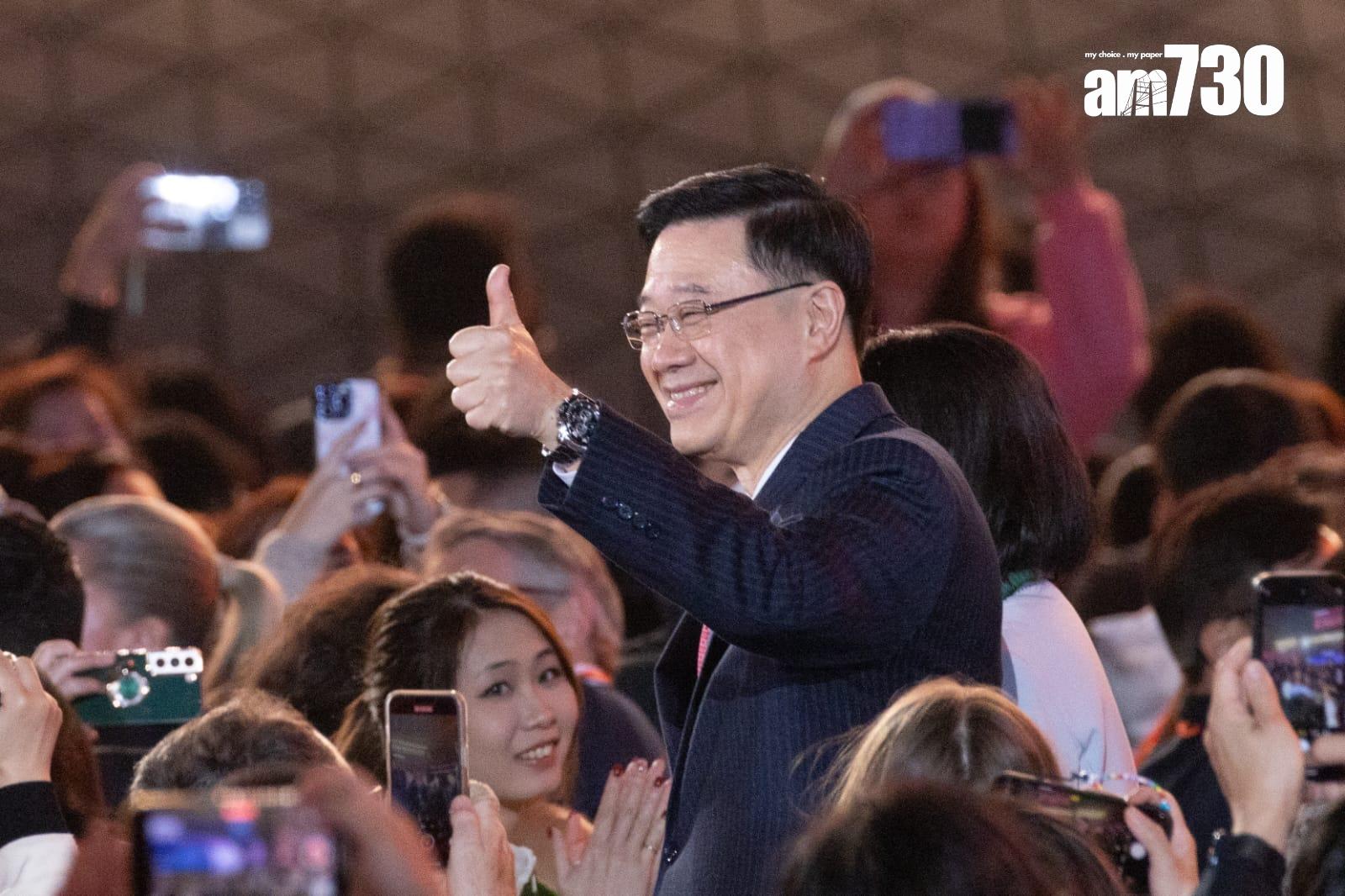 行政長官李家超擔任主禮嘉賓為啟德體育園揭幕。(蘇文傑攝)