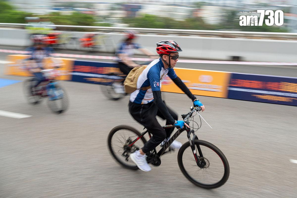 2024年單車百萬行活動在昂船洲大橋一帶舉行。(資料圖片)