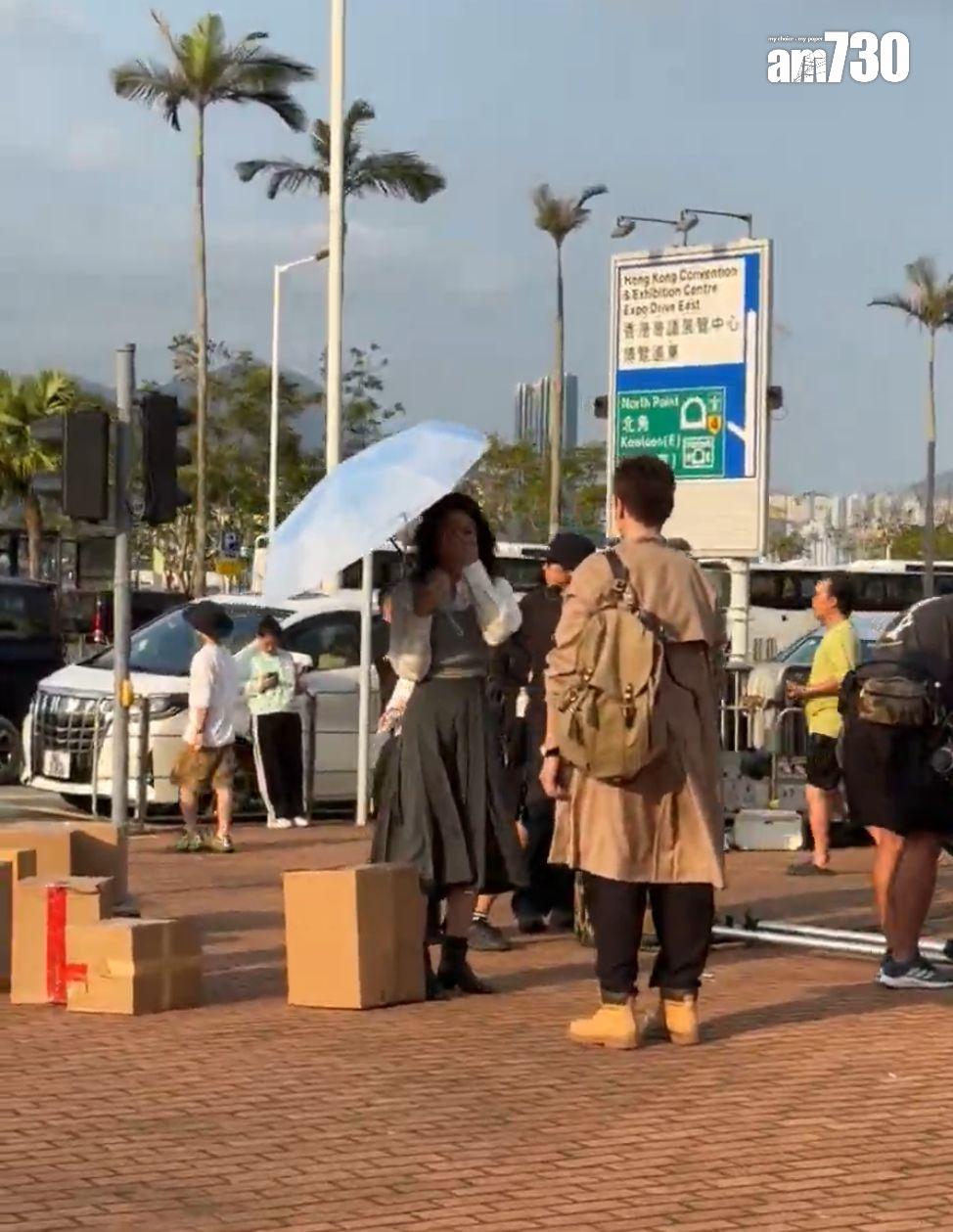 張曦雯與陳豪正趕工拍攝新劇《俠醫》。(娛樂組攝)