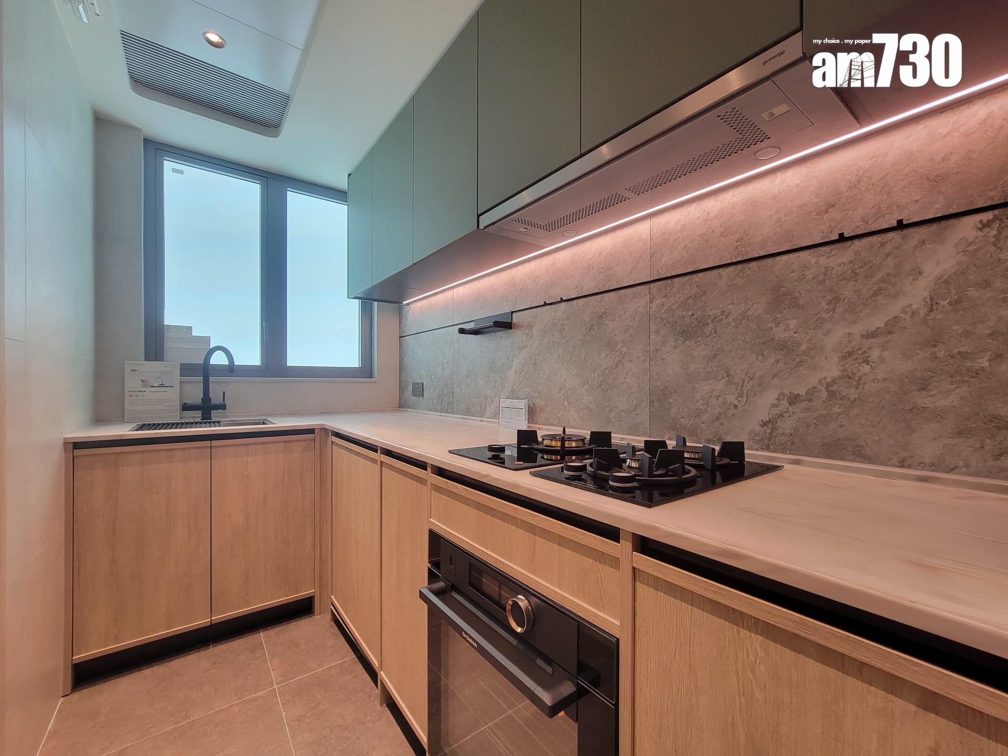 上然示範單位|一房及三房設綠色系櫥櫃 廳房同坐向 營造明亮氛圍(多圖有片)|大埔新盤