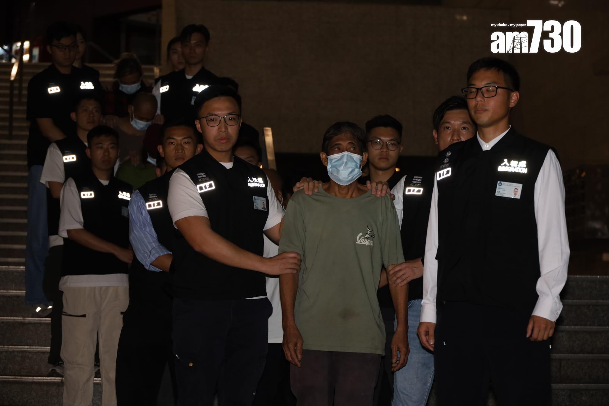 入境處拘捕8名菲律賓籍黑工。(鍾式明攝)