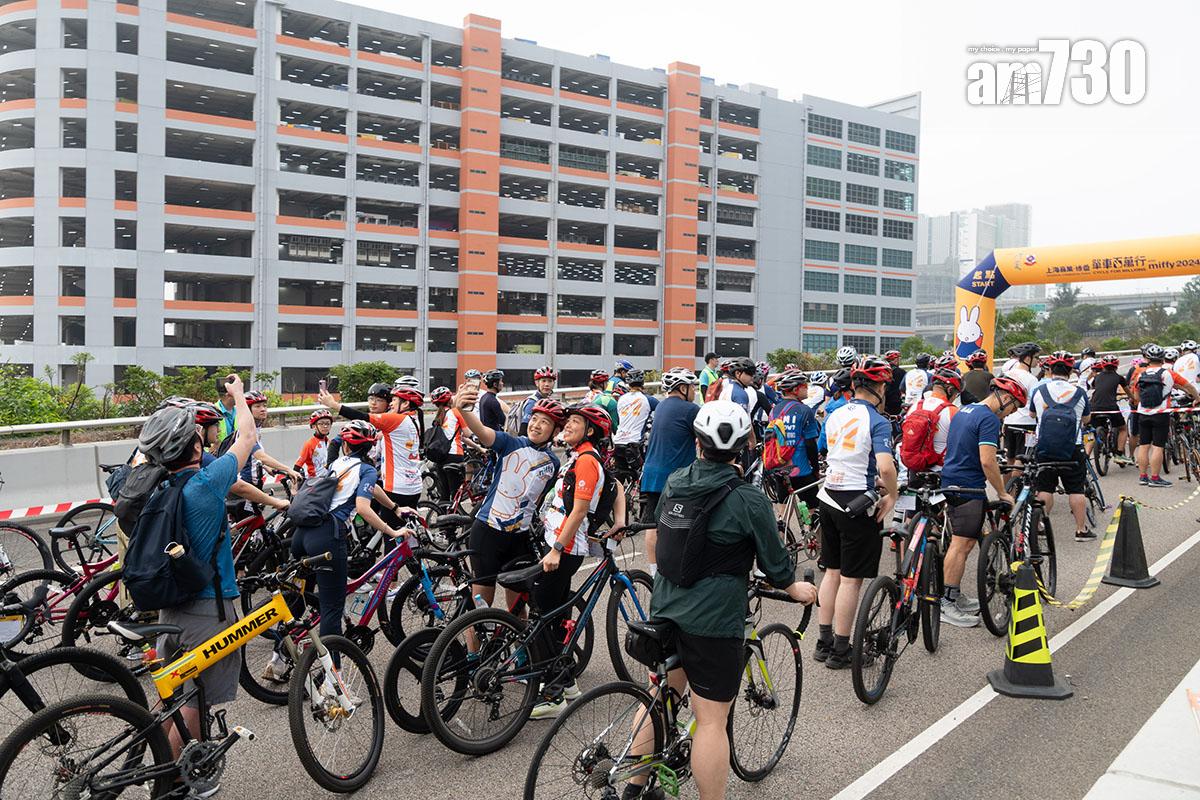 2024年單車百萬行活動在昂船洲大橋一帶舉行。(資料圖片)