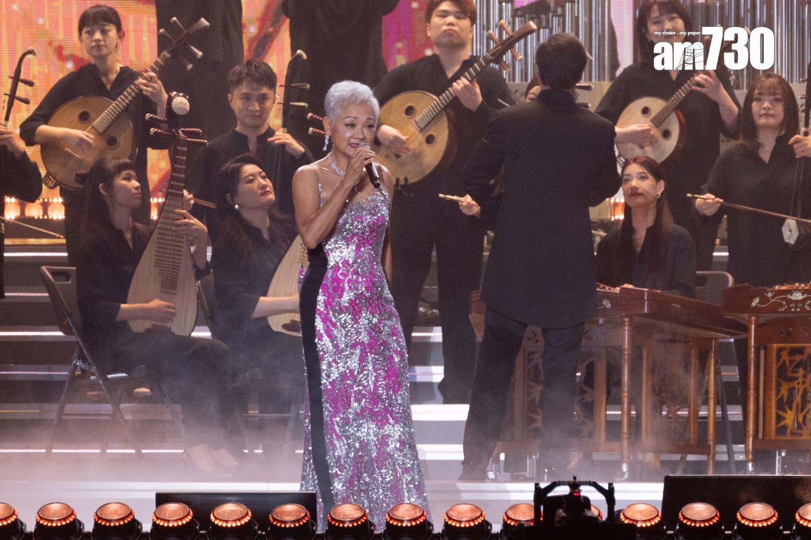 葉麗儀及管弦樂團演繹《上海灘》。 (蘇文傑攝)