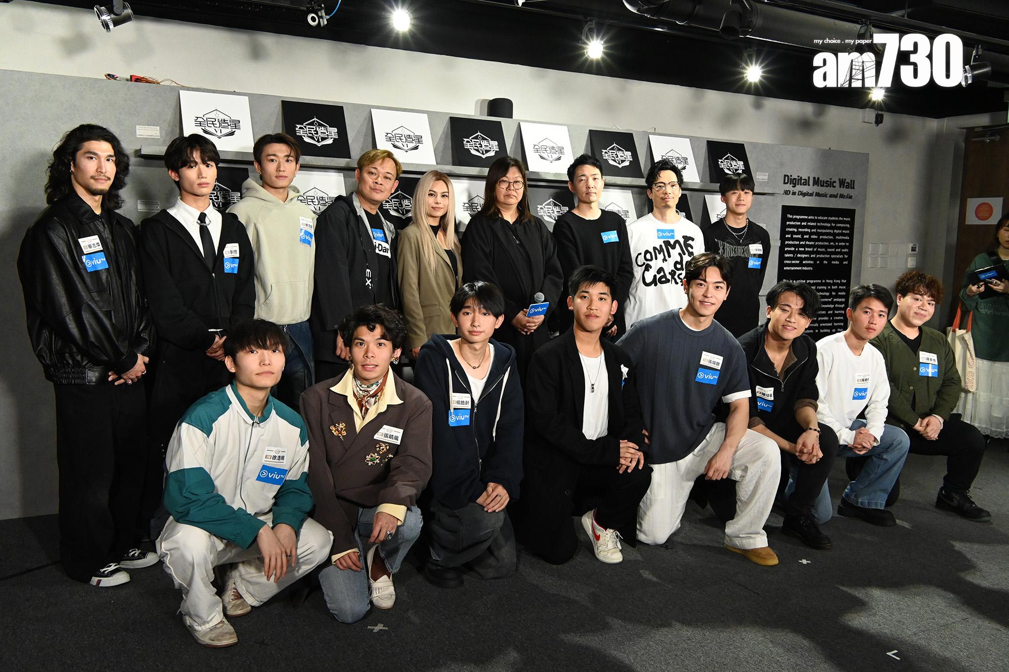 花姐、Gin Lee、梁祖堯和徐浩與12位海選參賽者會見傳媒。(娛樂組攝)