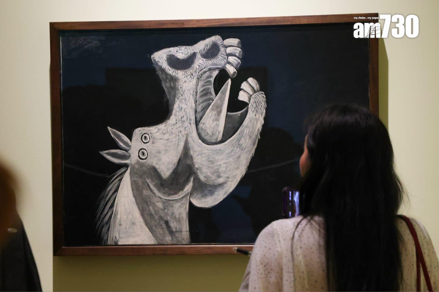 畢加索為《格爾尼卡》而作的馬頭草圖。(吳康琦攝)