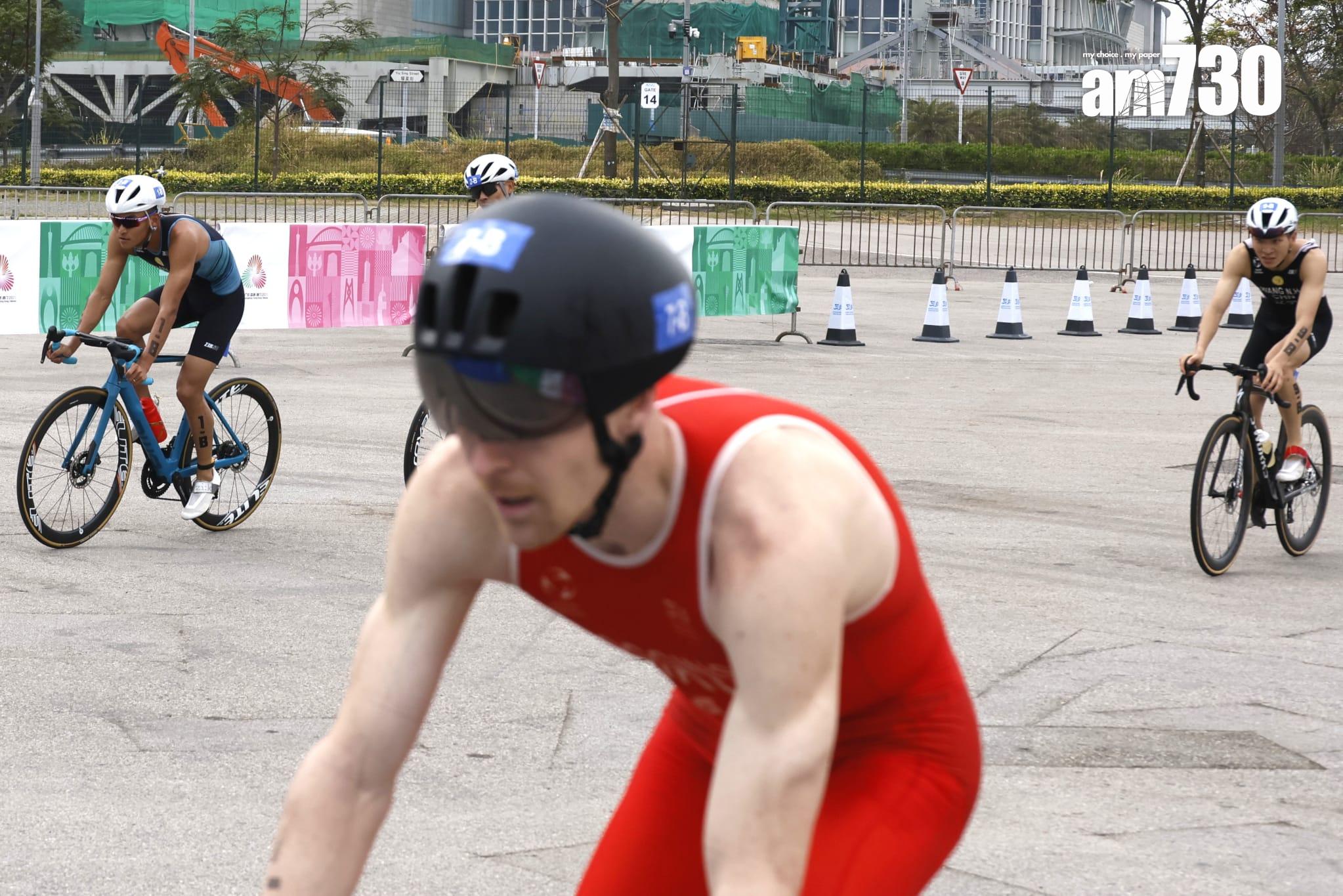全運會三項鐵人混合接力測試賽 山東奪冠港隊混合接力摘銅 (林俊源攝)