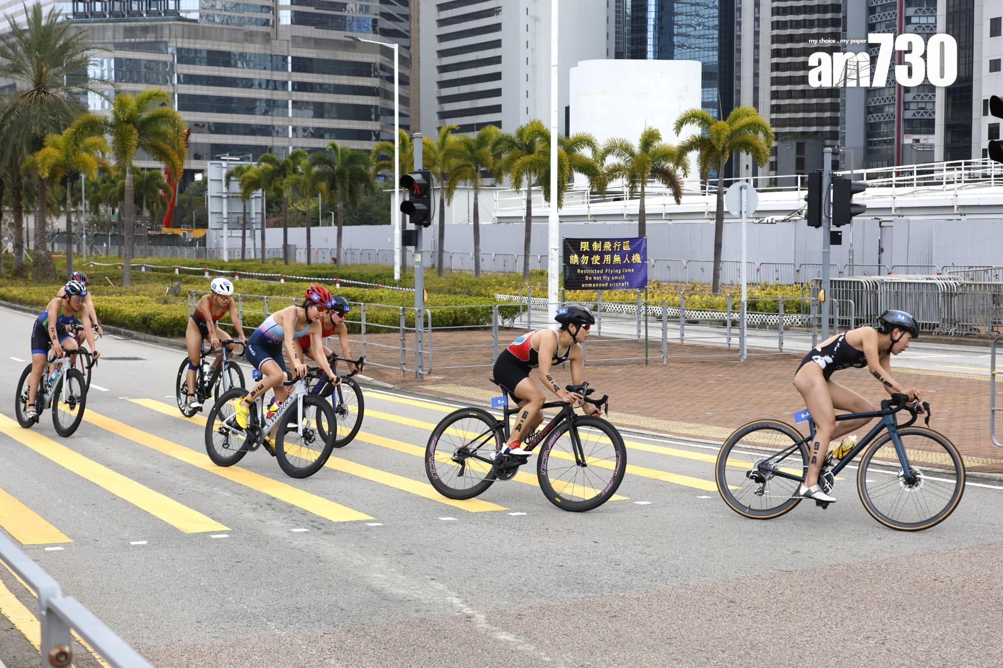 全運會三項鐵人混合接力測試賽 山東奪冠港隊混合接力摘銅 (林俊源攝)