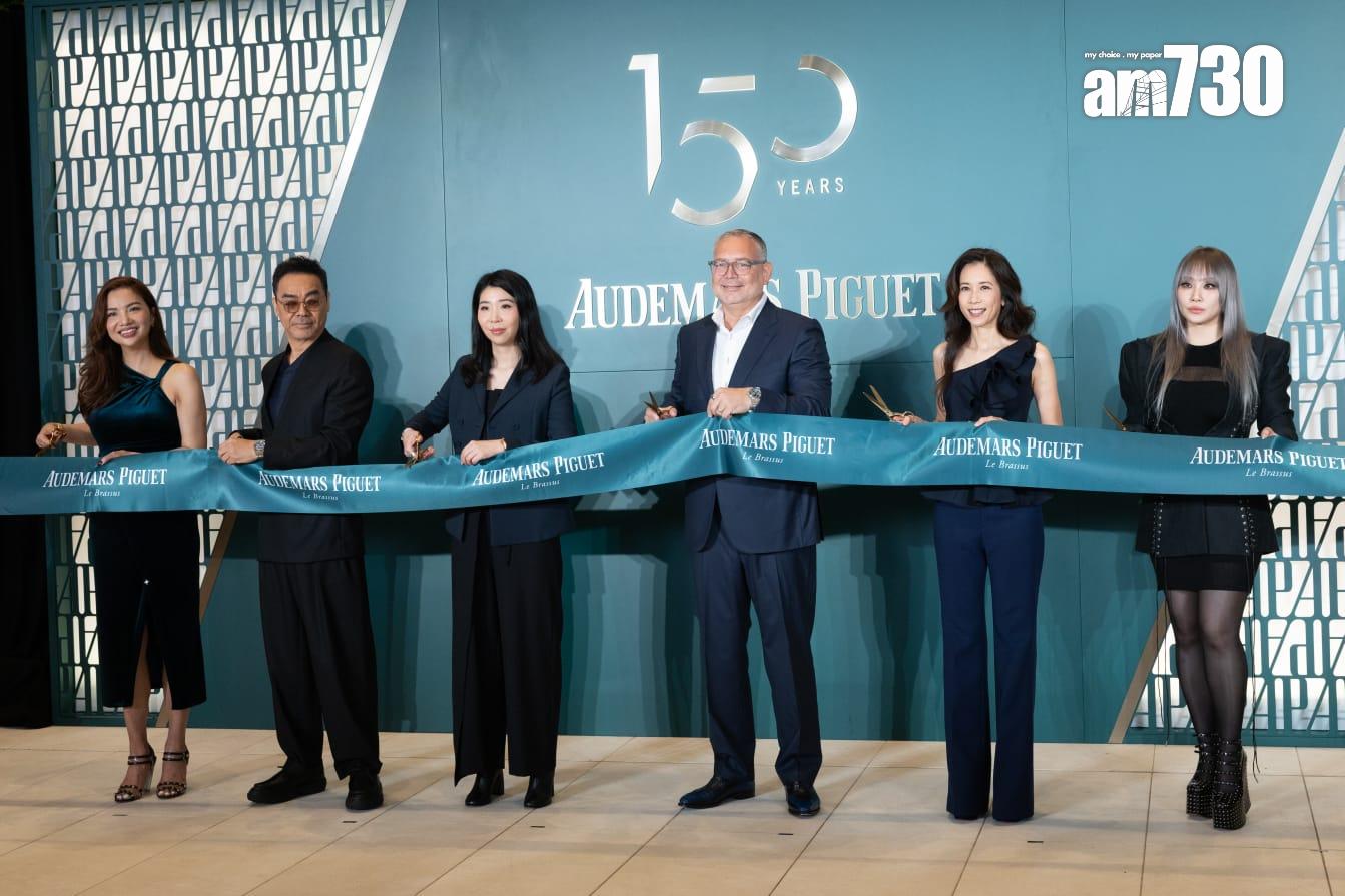 莫文蔚、劉青雲與南韓女歌手CL到中環出席名錶新舖開幕活動。