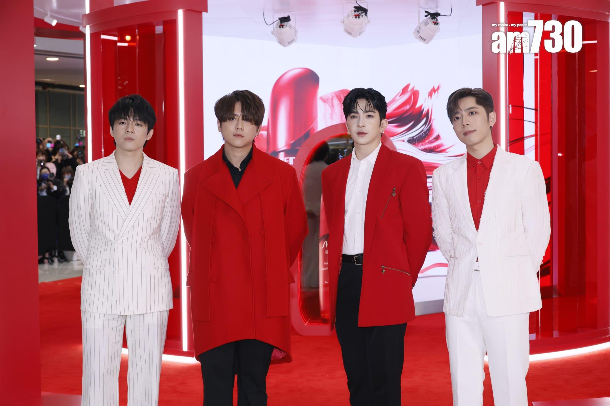 MIRROR的姜濤、盧瀚霆、呂爵安及陳卓賢到中環出席活動。(林俊源攝)