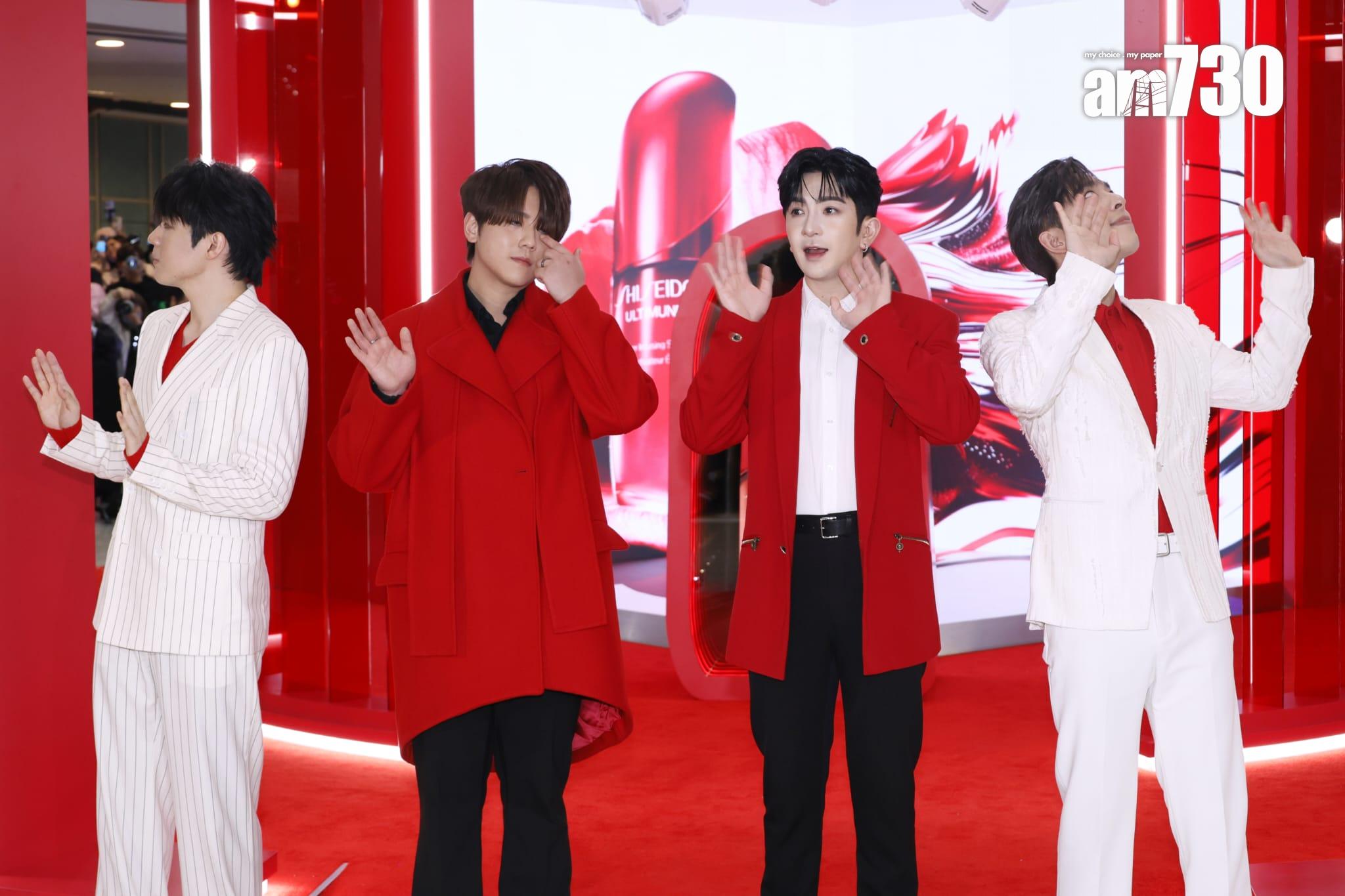 MIRROR的姜濤、盧瀚霆、呂爵安及陳卓賢到中環出席活動。(林俊源攝)