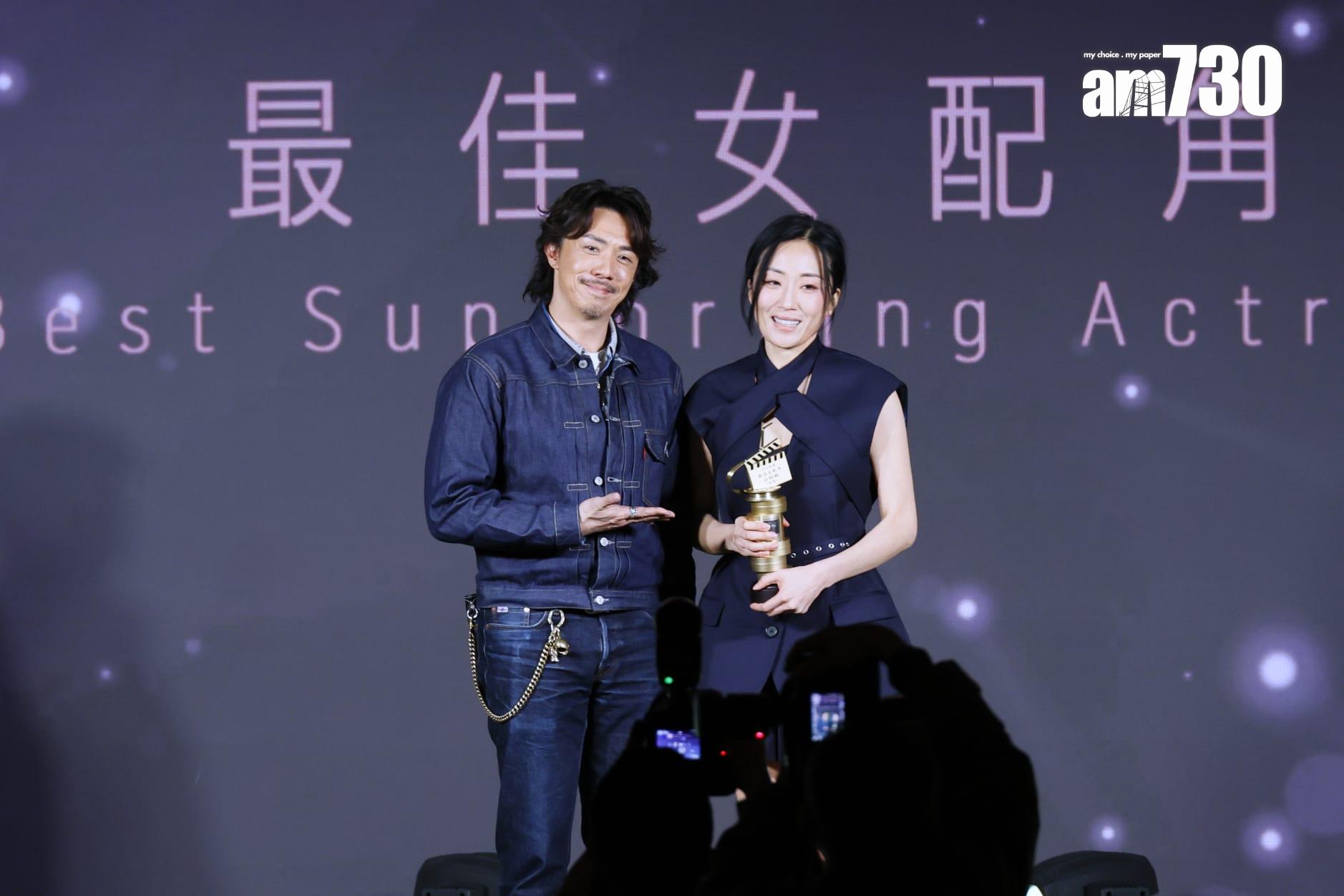 谷祖琳憑《爸爸》獲頒「最佳女配角」。(林俊源攝)