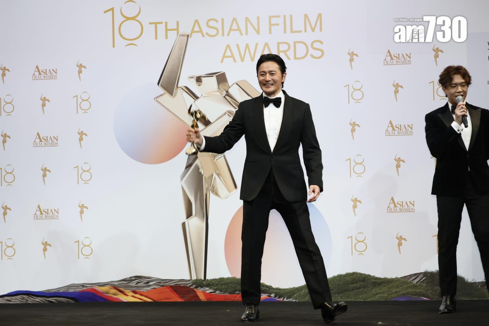 張東健獲卓越亞洲電影人大獎。(林俊源攝)
