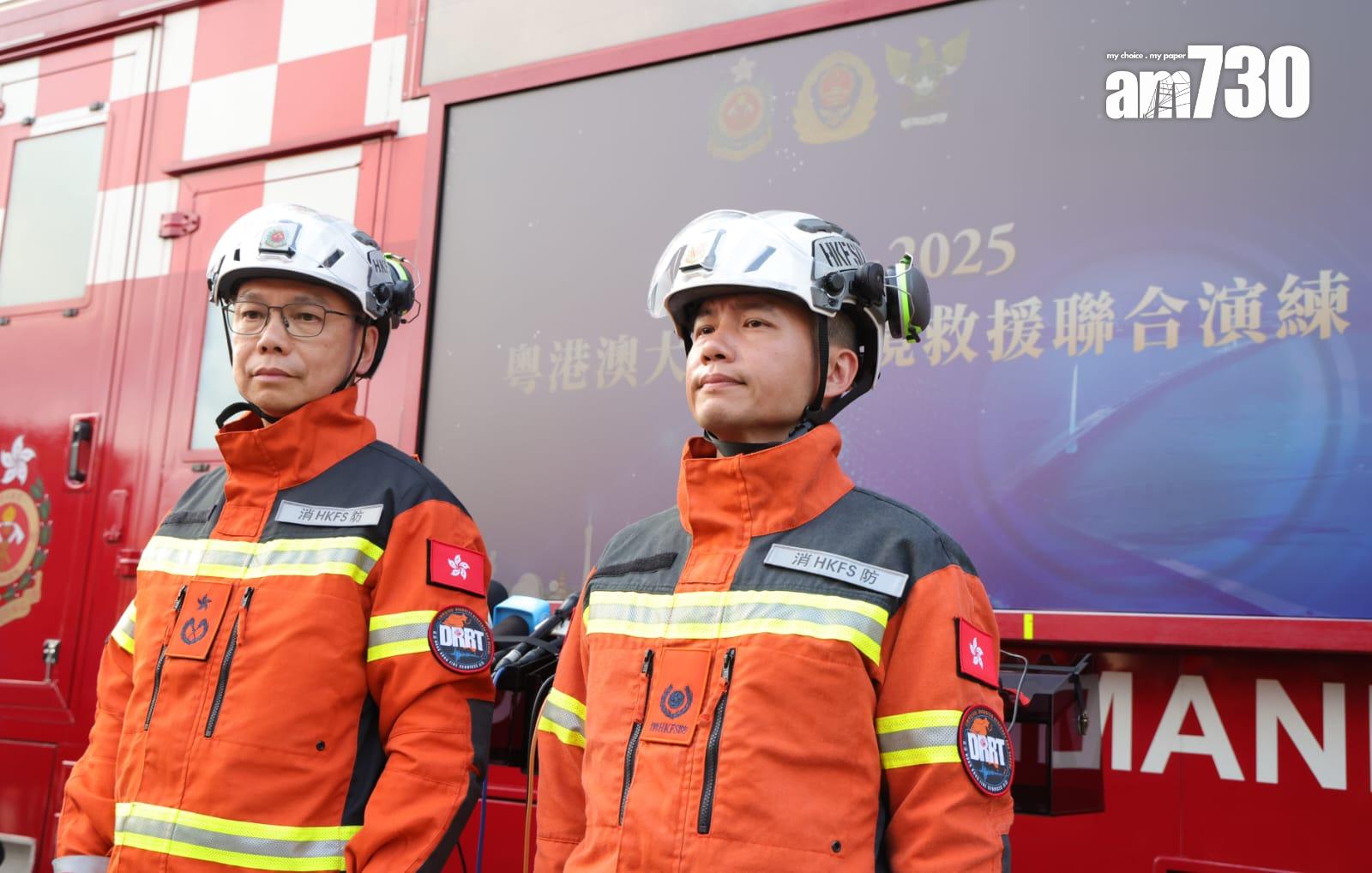 粵港澳大灣區48小時應急救援聯合演練 楊恩健︰現場工作暢順 (吳康琦攝)