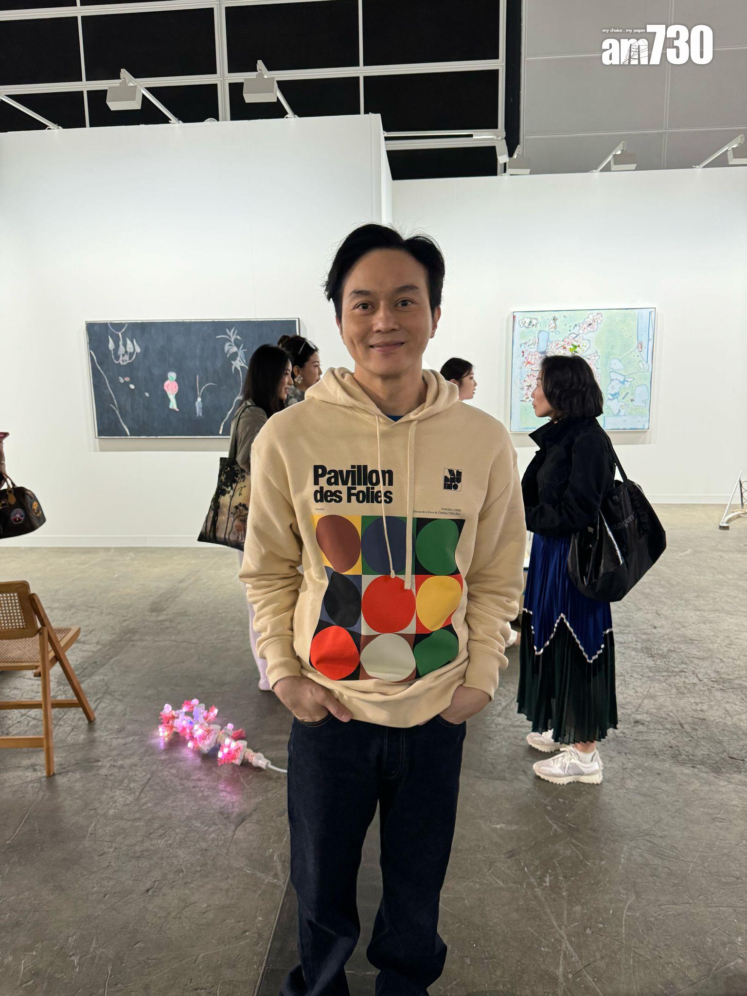 張智霖現身巴塞爾藝術展香港展會。(娛樂組攝)