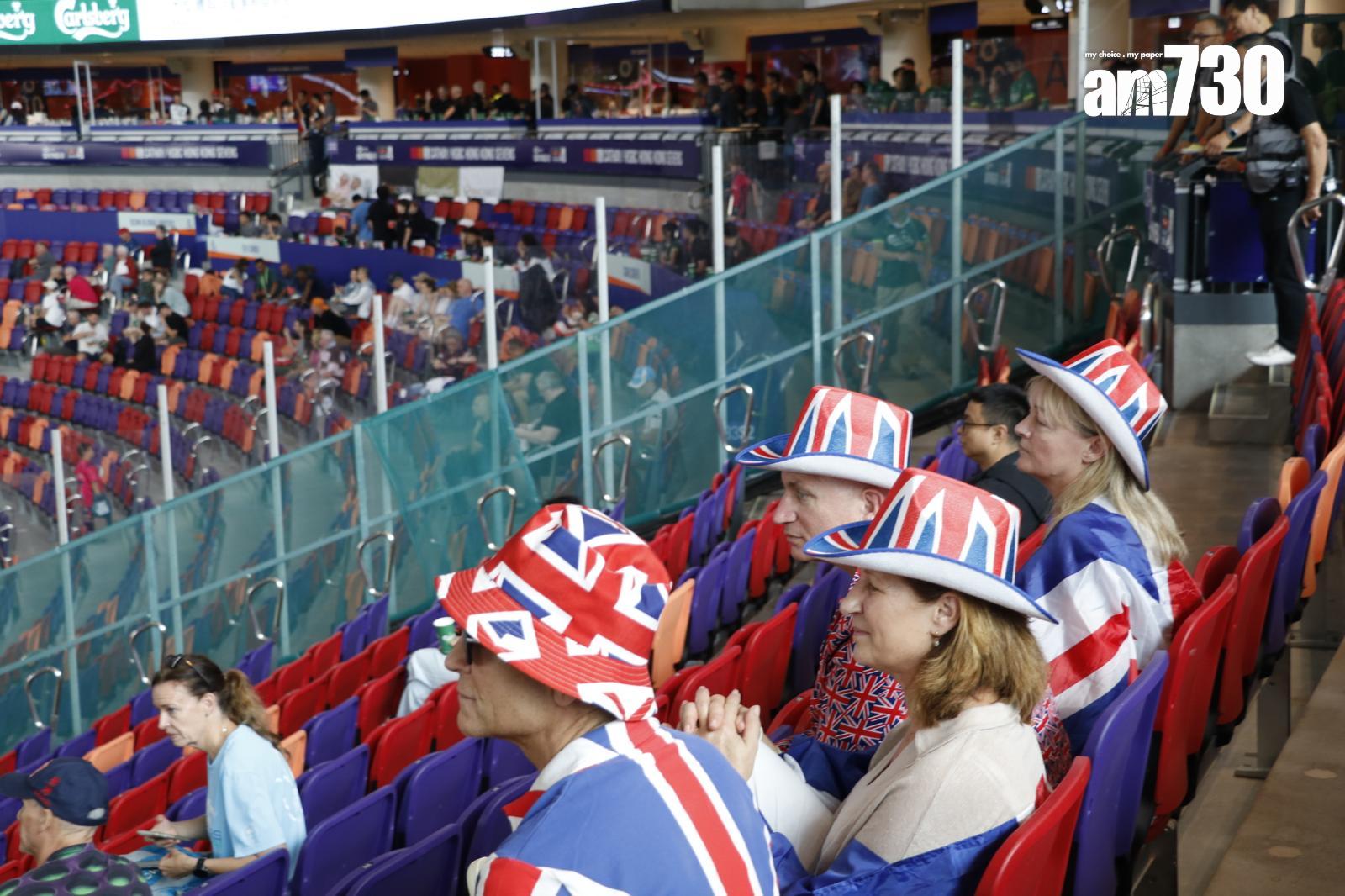 啟德體育園主場館內觀眾席雖然未見爆滿,但場內洋溢著悠閒的氣氛。