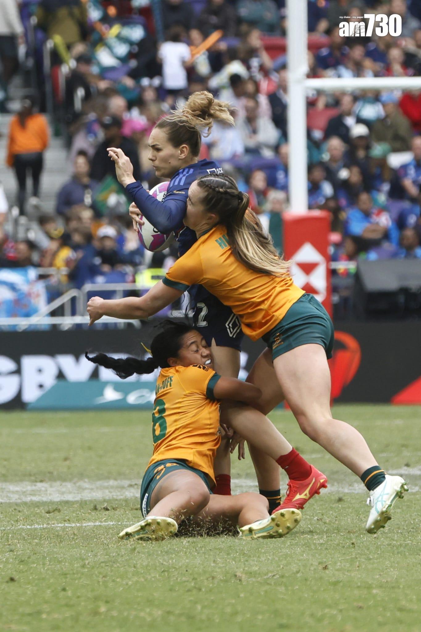 香港國際七人欖球賽|最後一日賽事 寒風無阻球迷熱情 羅淑佩:觀眾未必「熟路」去美食海灣 (林俊源攝)