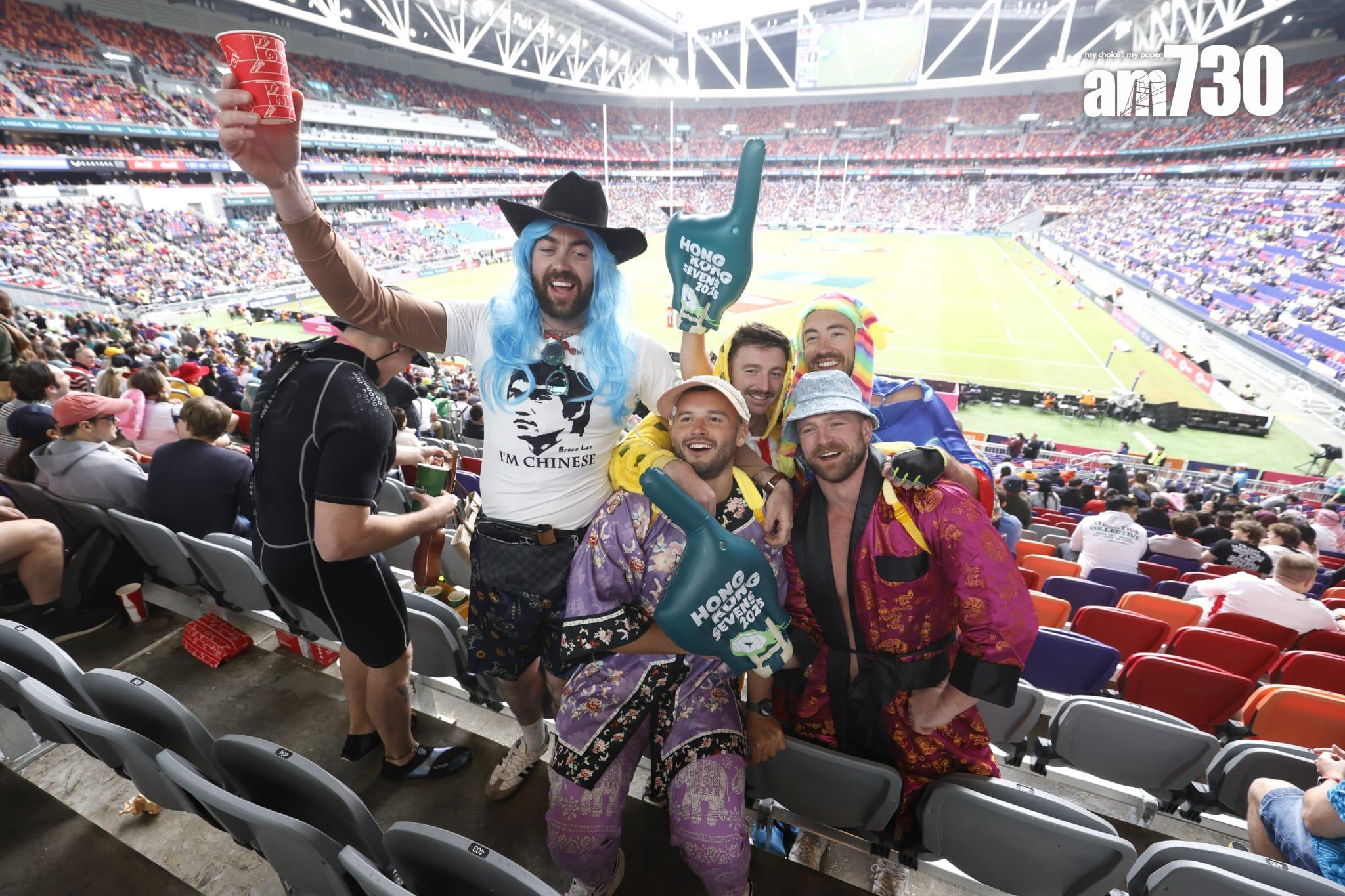 香港國際七人欖球賽|最後一日賽事 寒風無阻球迷熱情 羅淑佩:觀眾未必「熟路」去美食海灣 (林俊源攝)