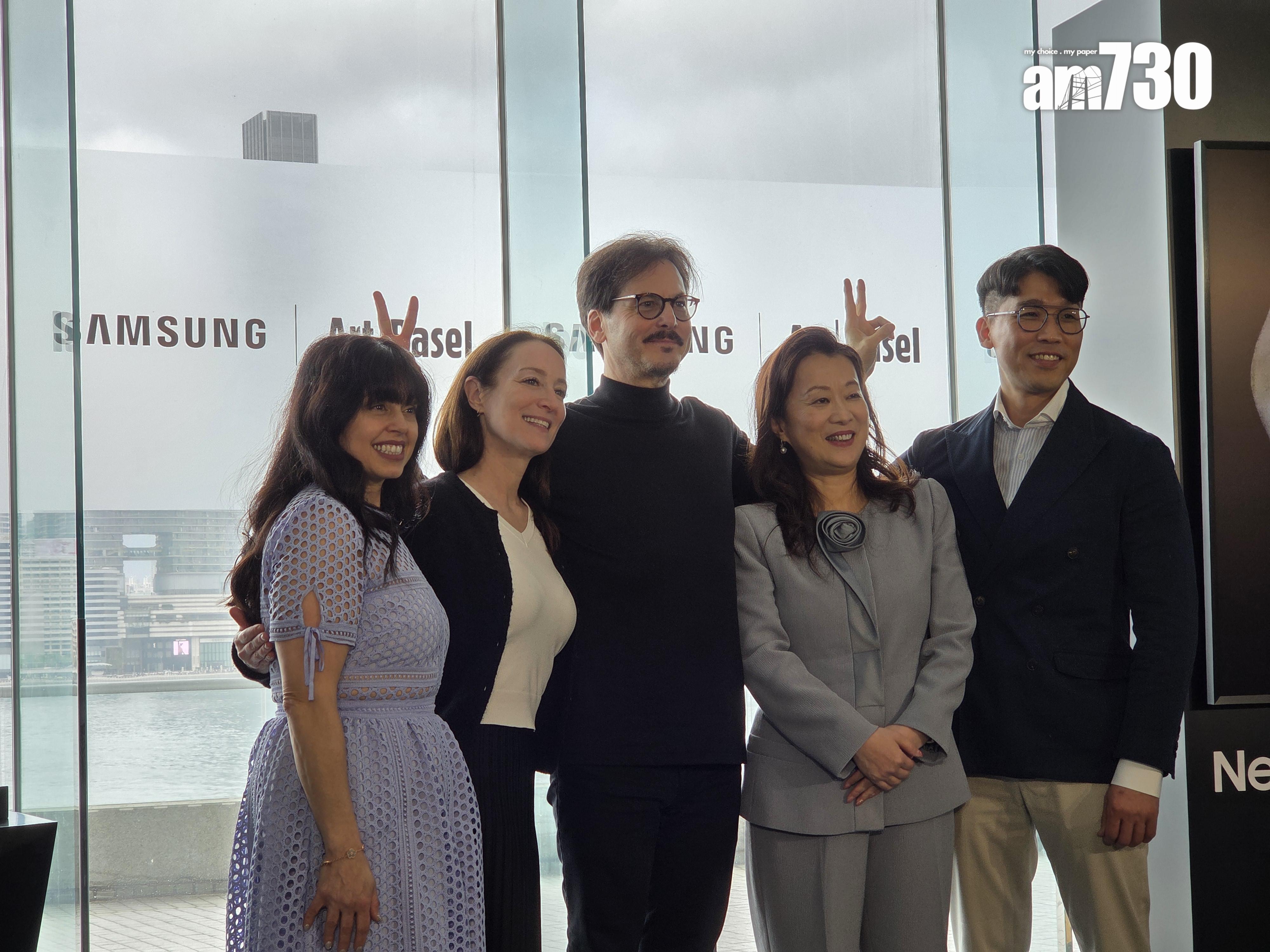 三星電子內容與策展主管Daria Brit Greene、Art Basel首席增長官Hayley Romer、美國藝術家Marc Dennis及三星電子香港有限公司董事總經理趙依音。