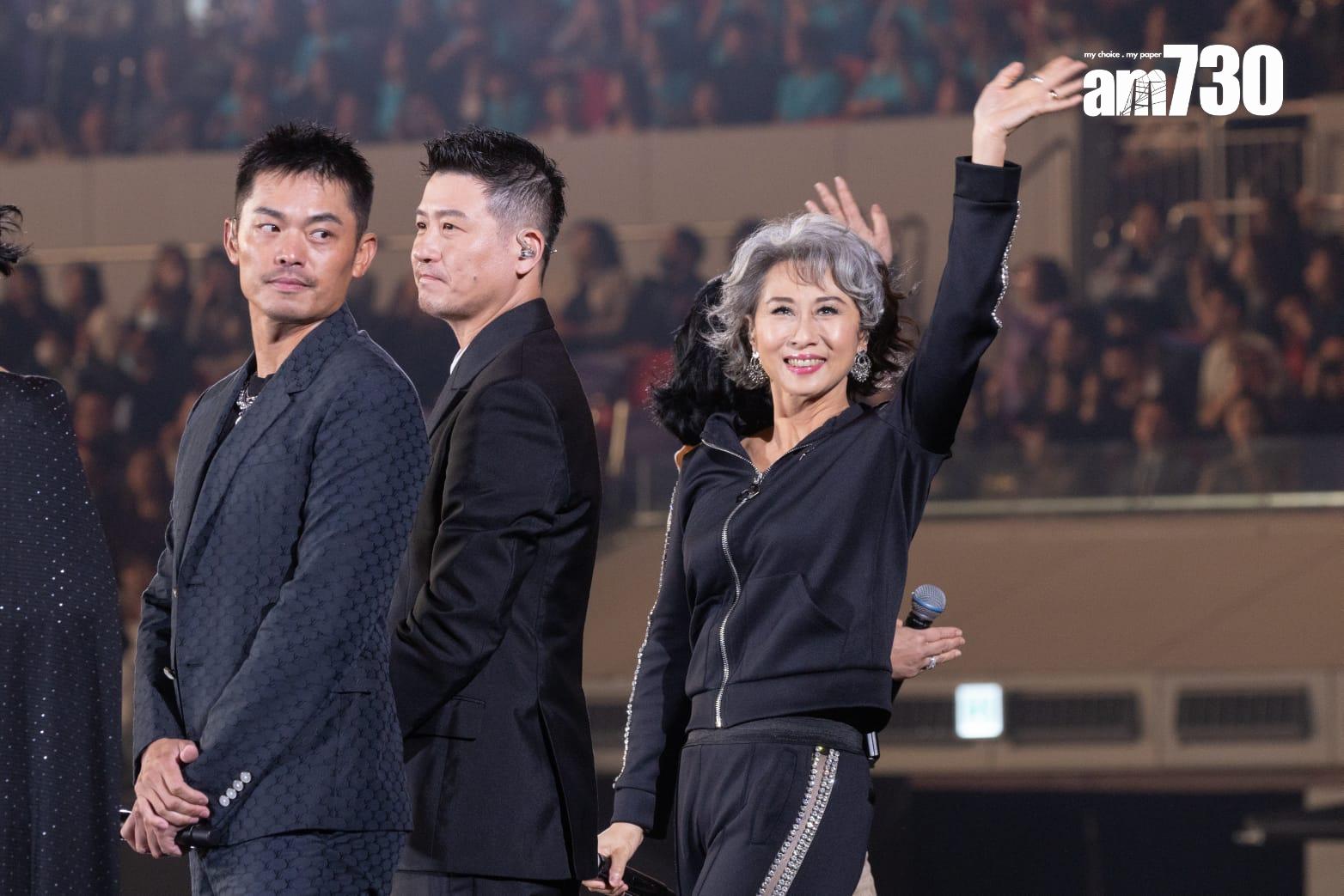 葉蒨文、朱玲玲、林丹、蔡贇齊齊站台。 (蘇文傑攝)