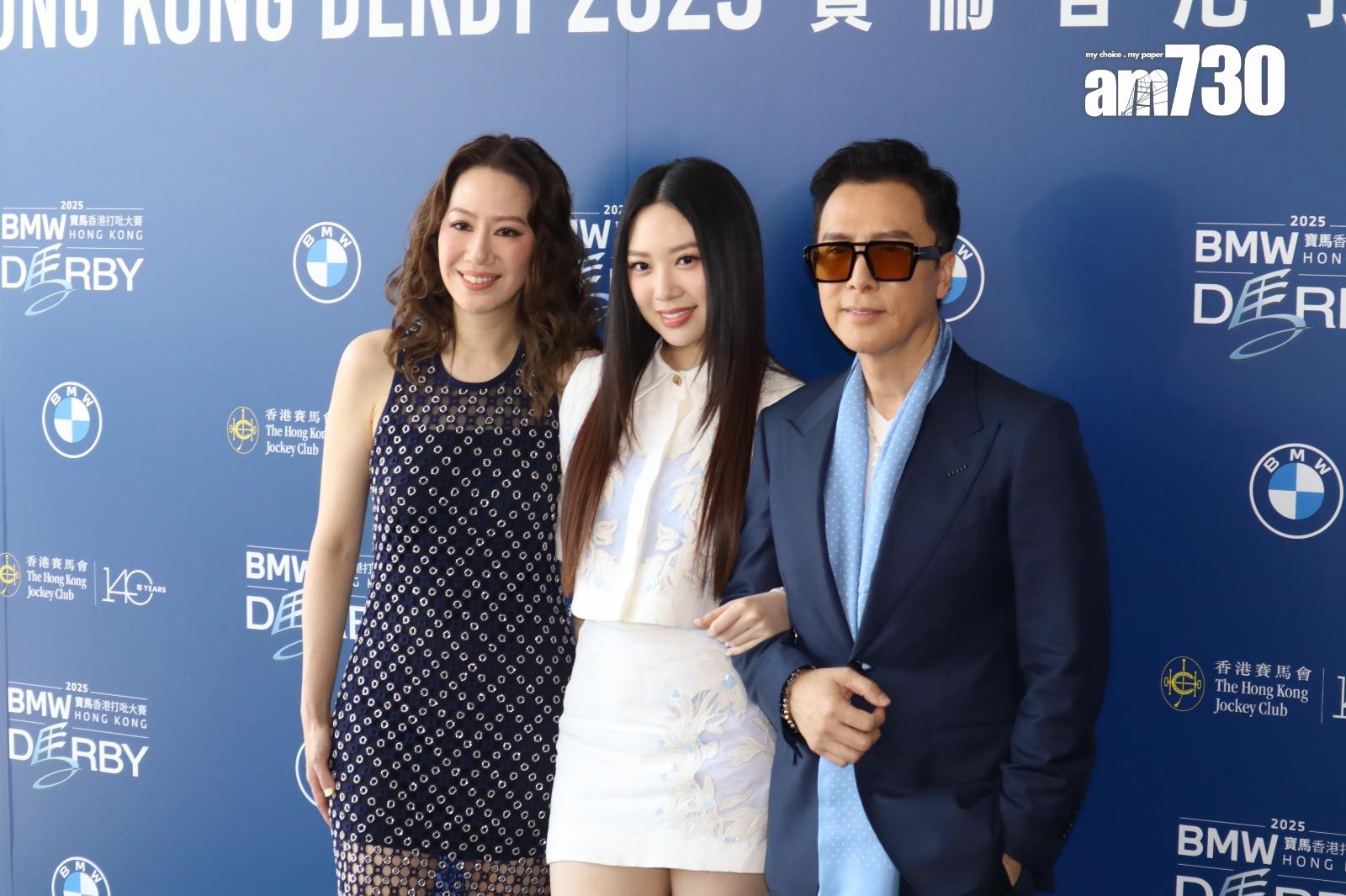 甄子丹和老婆汪詩詩與女兒甄濟如(Jasmine)。(娛樂組攝)