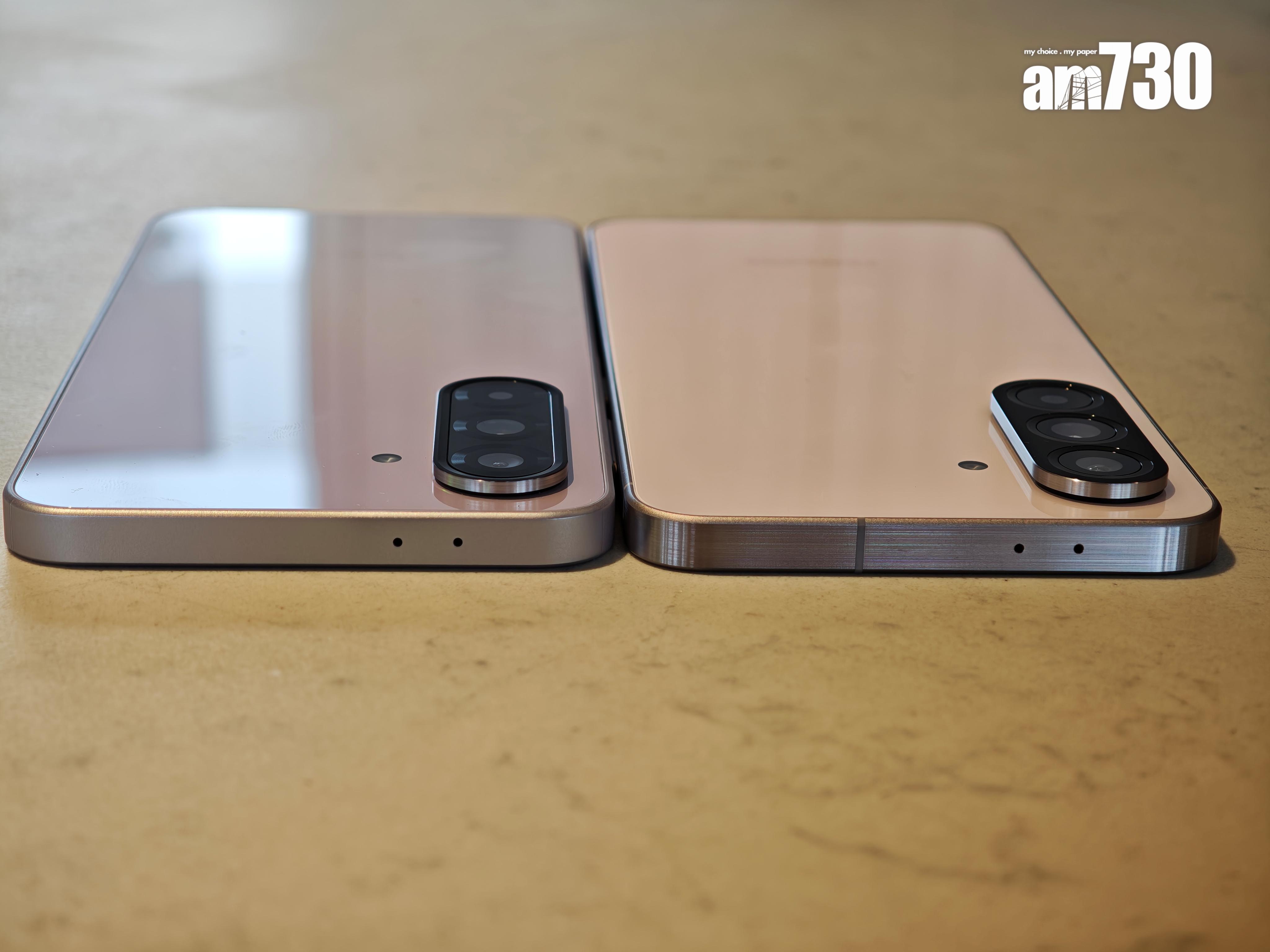 Samsung Galaxy A56(右)有天線位,機邊金屬感較重。