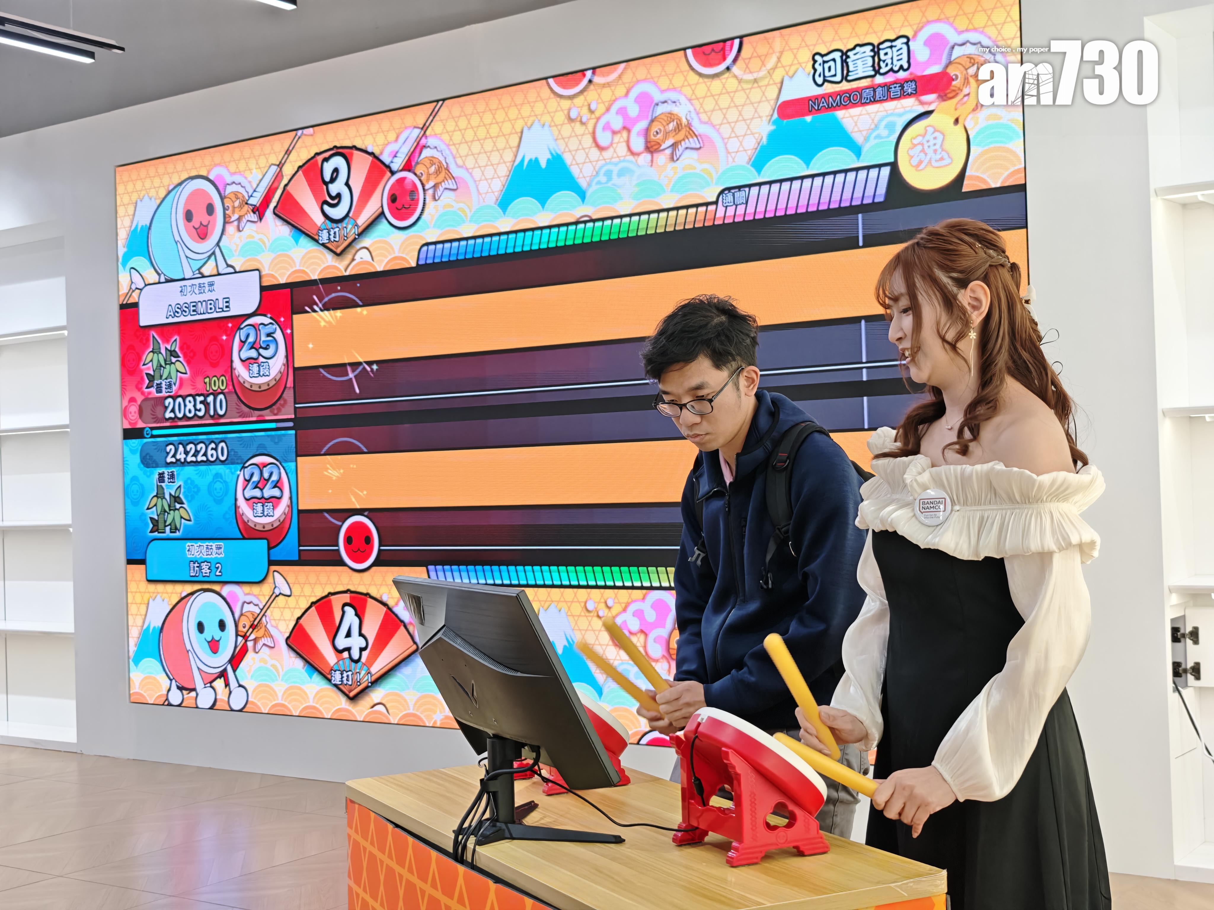 姐姐GG與現場觀眾一同挑戰《太鼓之達人 咚咚雷音祭》。