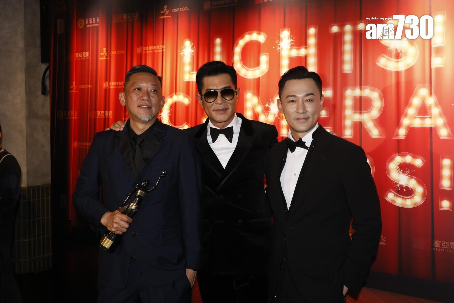 《九龍城寨之圍城》團隊到中環舉行慶功宴,古天樂心情勁靚。 (林俊源攝)