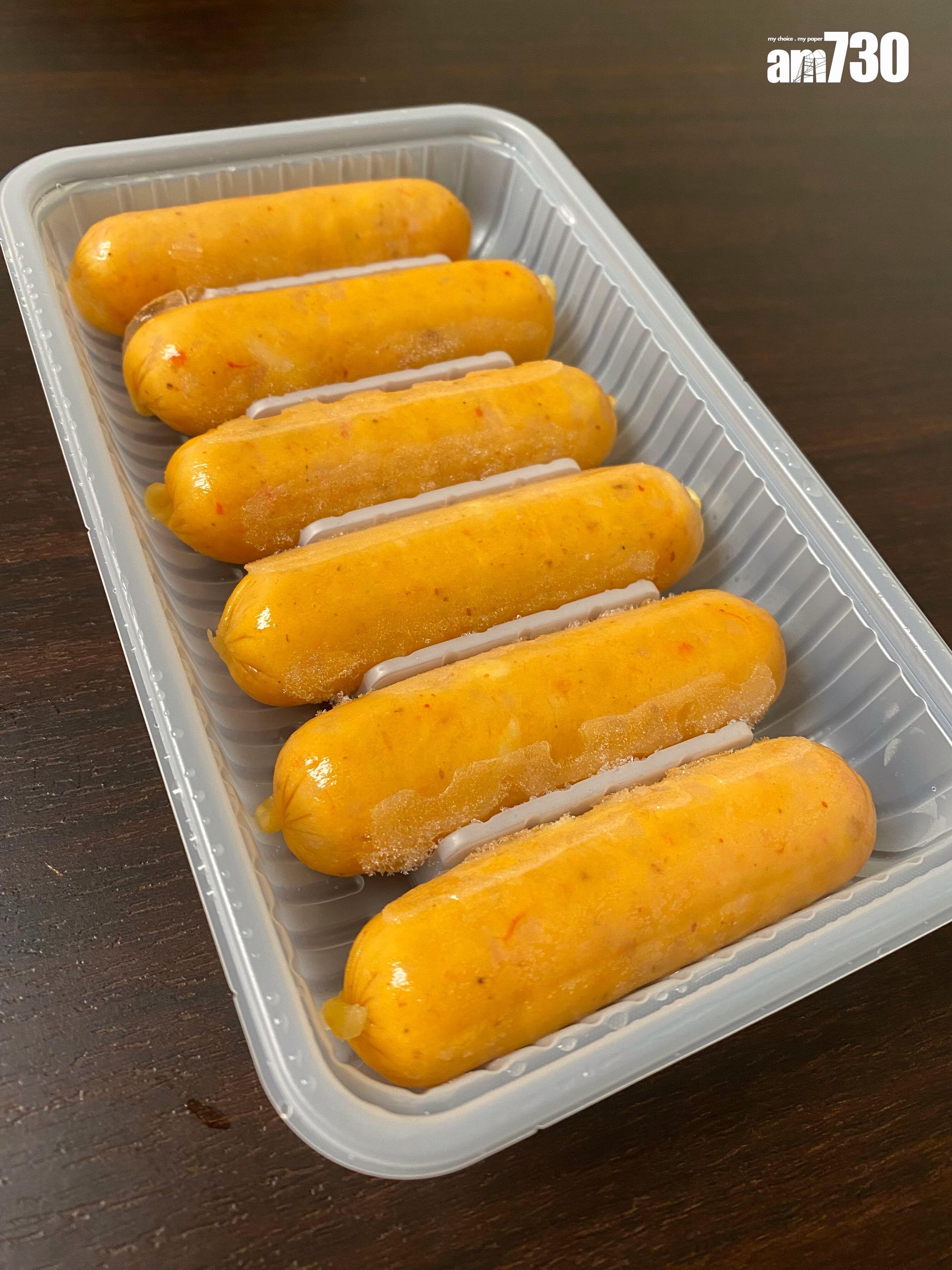 辣味爆汁蝦肉腸蝦味較扇貝肉突出,一樣有肉汁,口感爽彈。