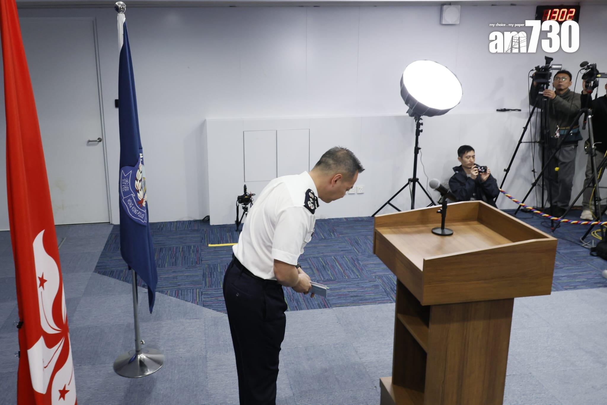 警務處處長周一鳴中午會見傳媒。(林俊源攝)