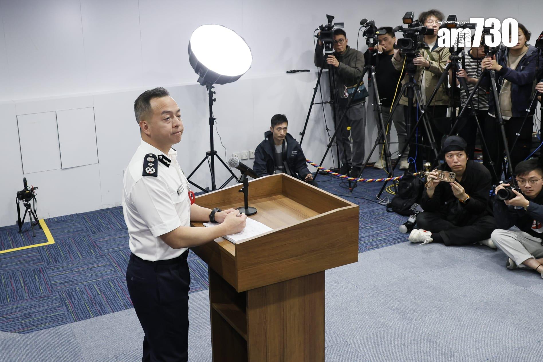 警務處處長周一鳴中午會見傳媒。(林俊源攝)