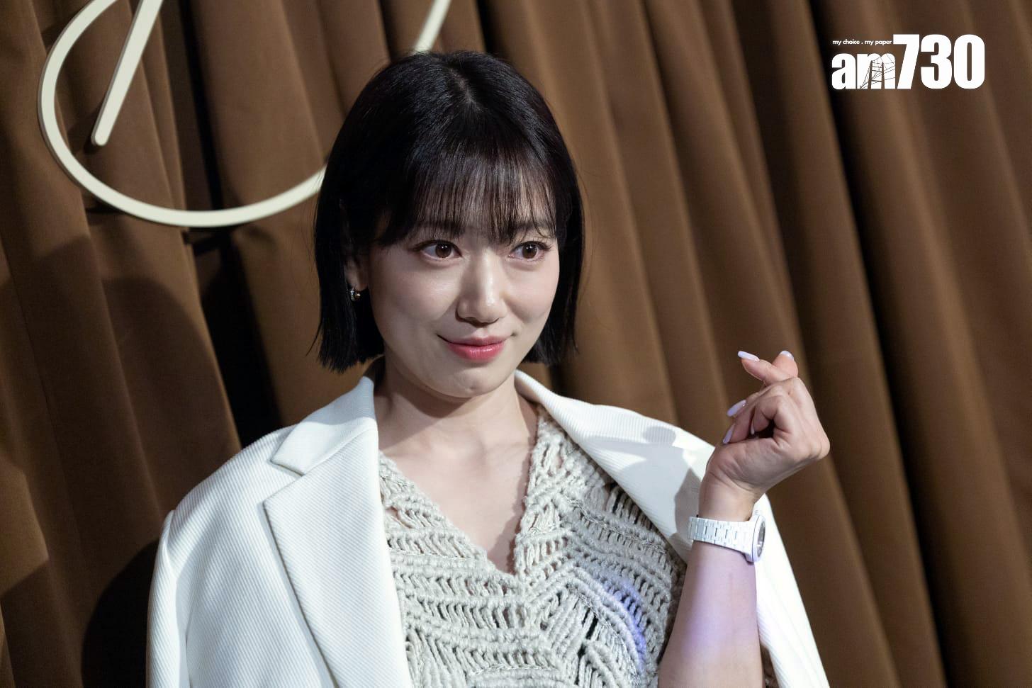 朴信惠來港用廣東話打招呼。(蘇文傑攝)