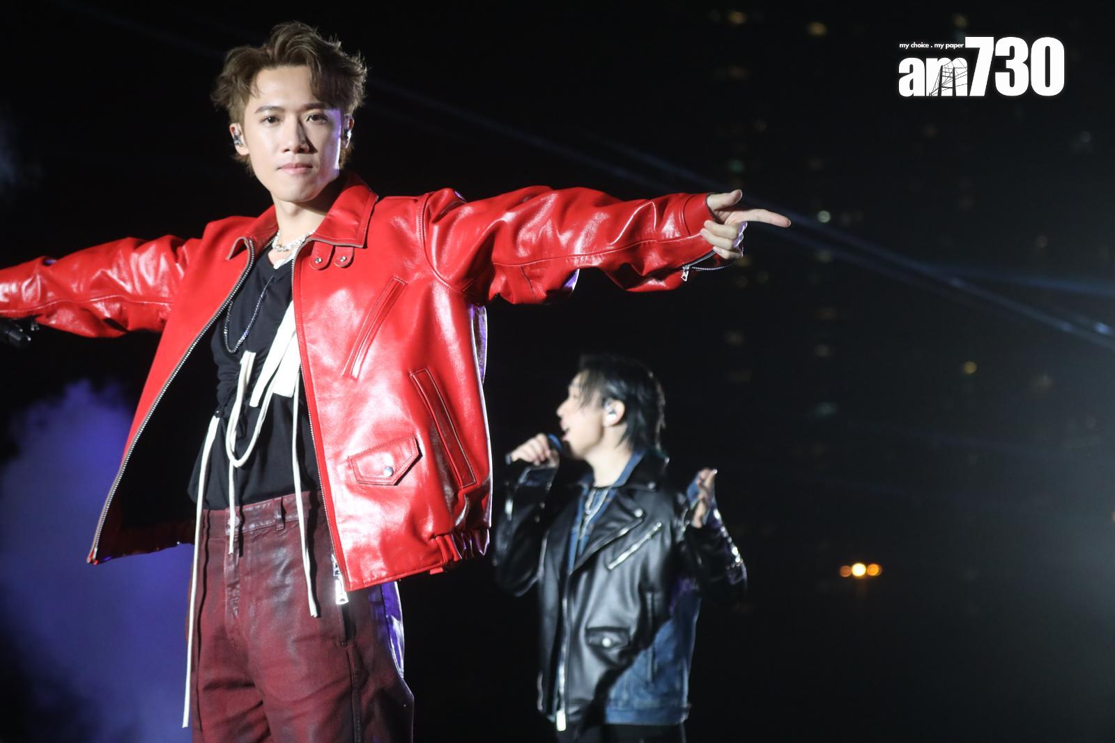 Stanley穿紅色皮褸,非常搶眼。(娛樂組攝)