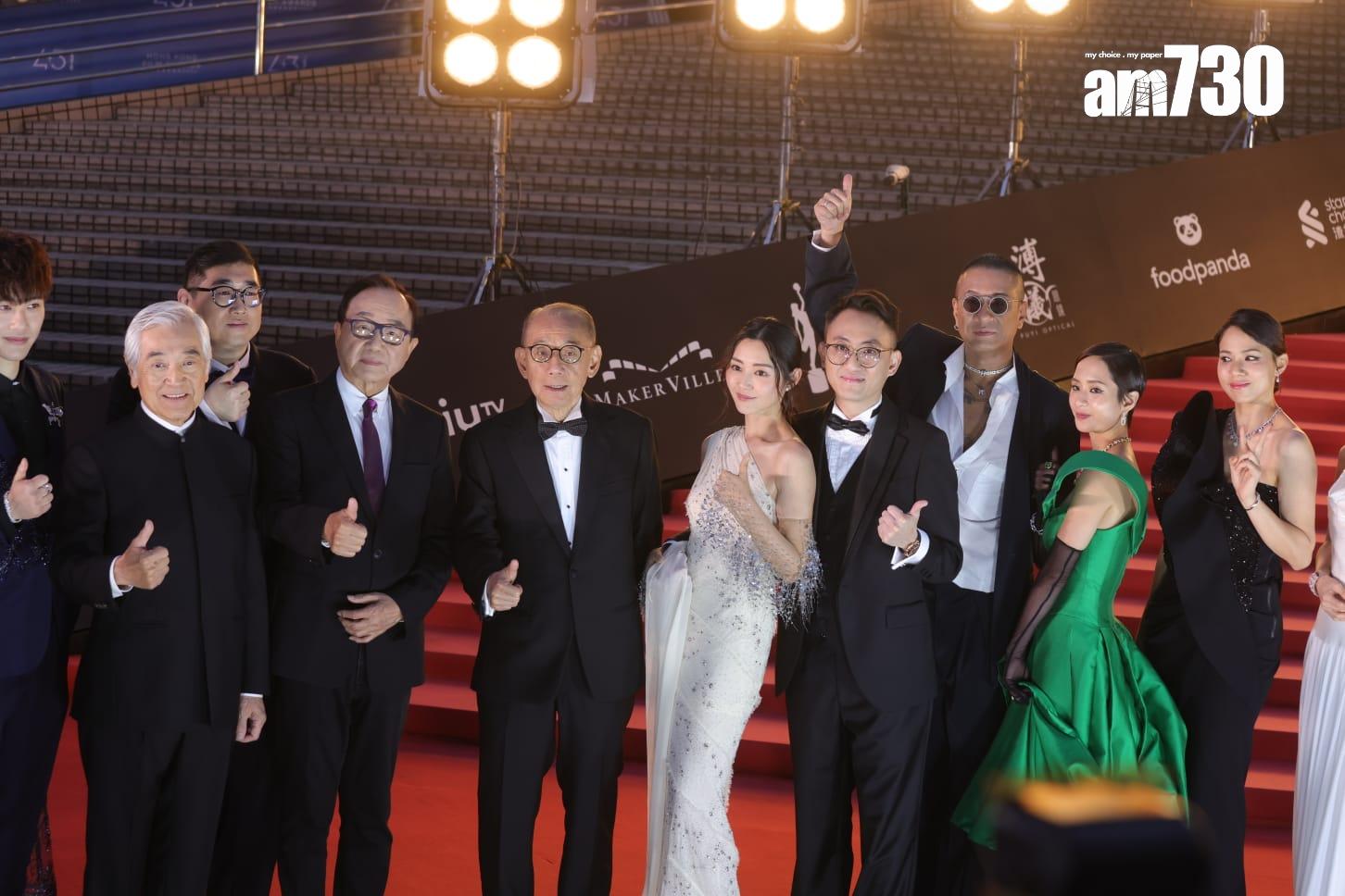 《破·地獄》團隊齊齊行紅地毯。 (吳康琦攝)