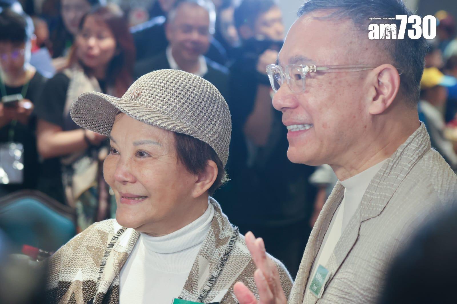 白韻琹與謝偉俊出席美心集團品牌發布會活動。(吳康琦攝)