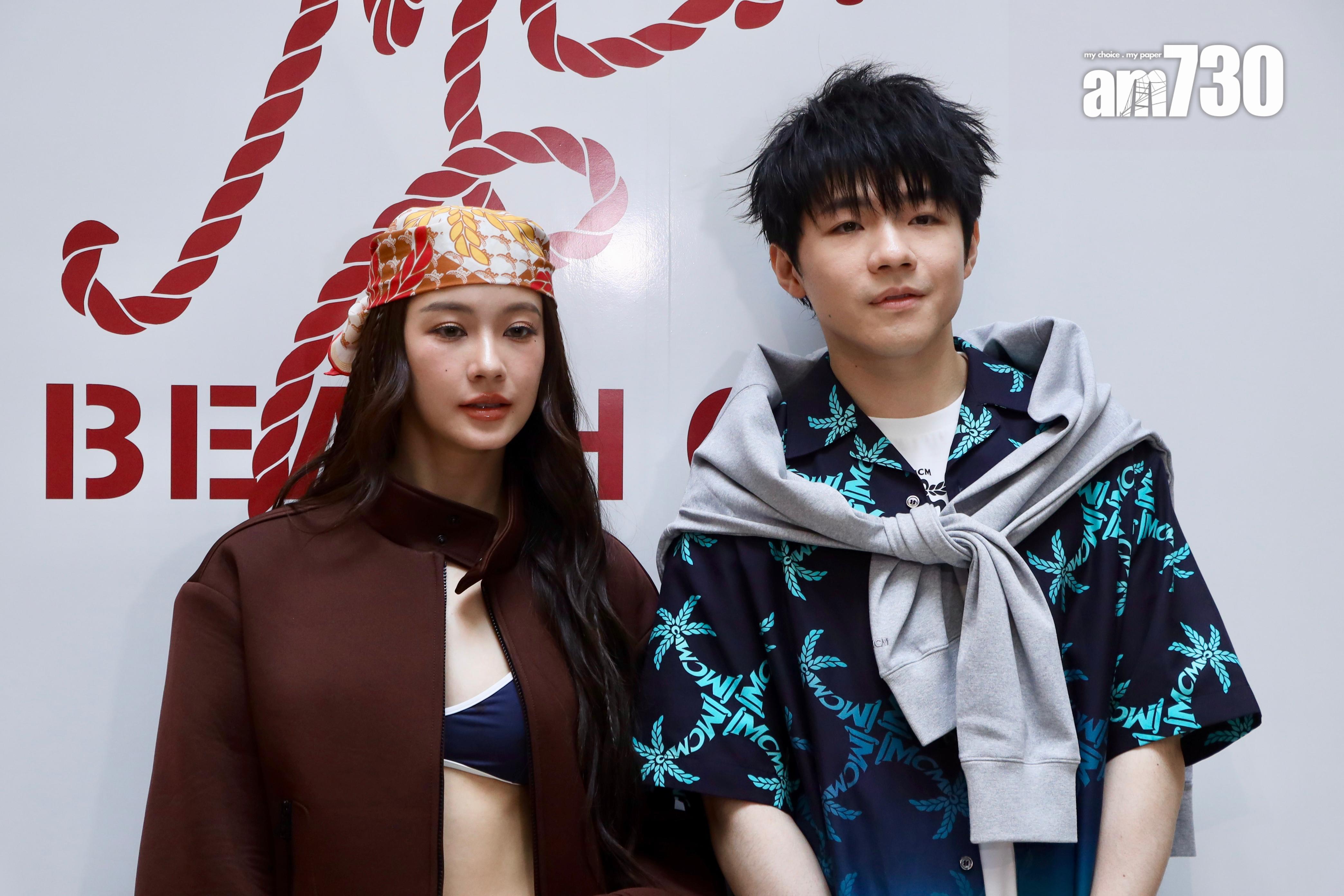 Ian與泰國人氣演員Namtan一齊出席品牌活動。(娛樂組攝)