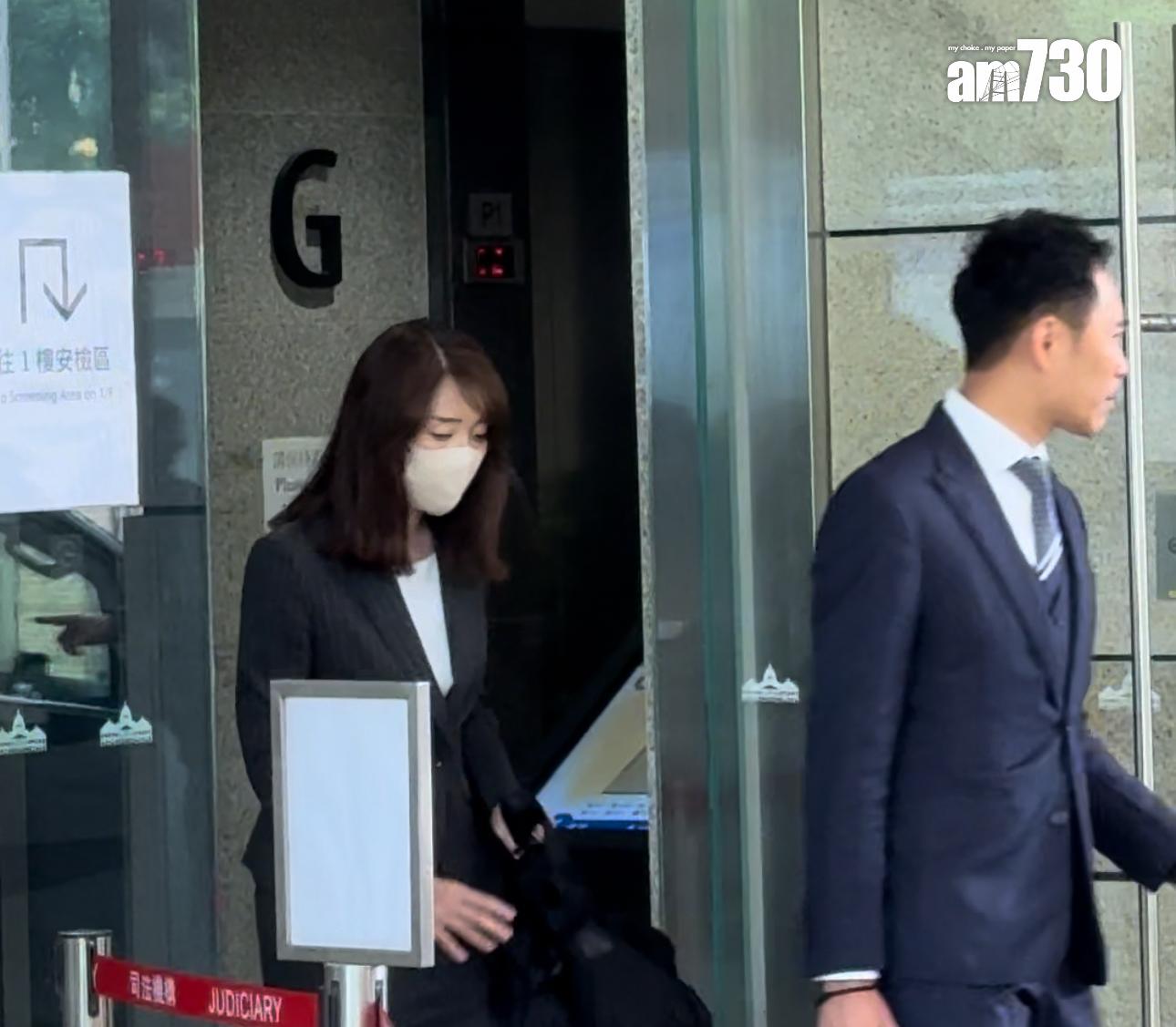 代表律師與疑似上村謙信母親離開法院。(娛樂組攝)