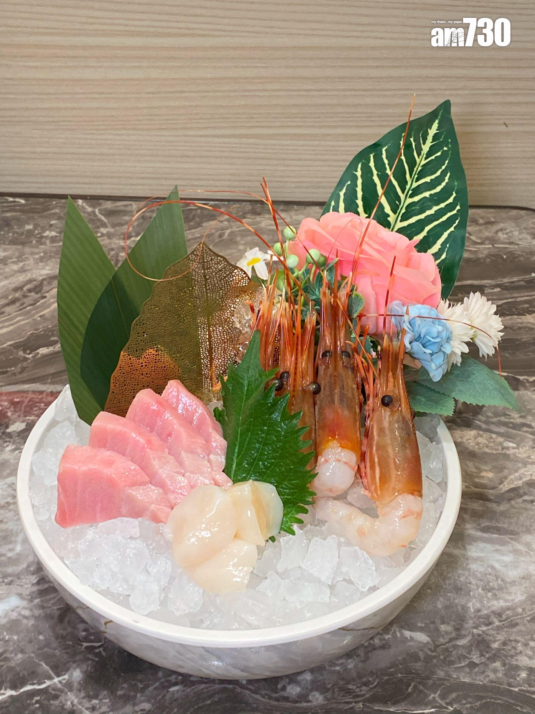 拖羅刺身肥美無筋;牡丹蝦刺身算厚肉。