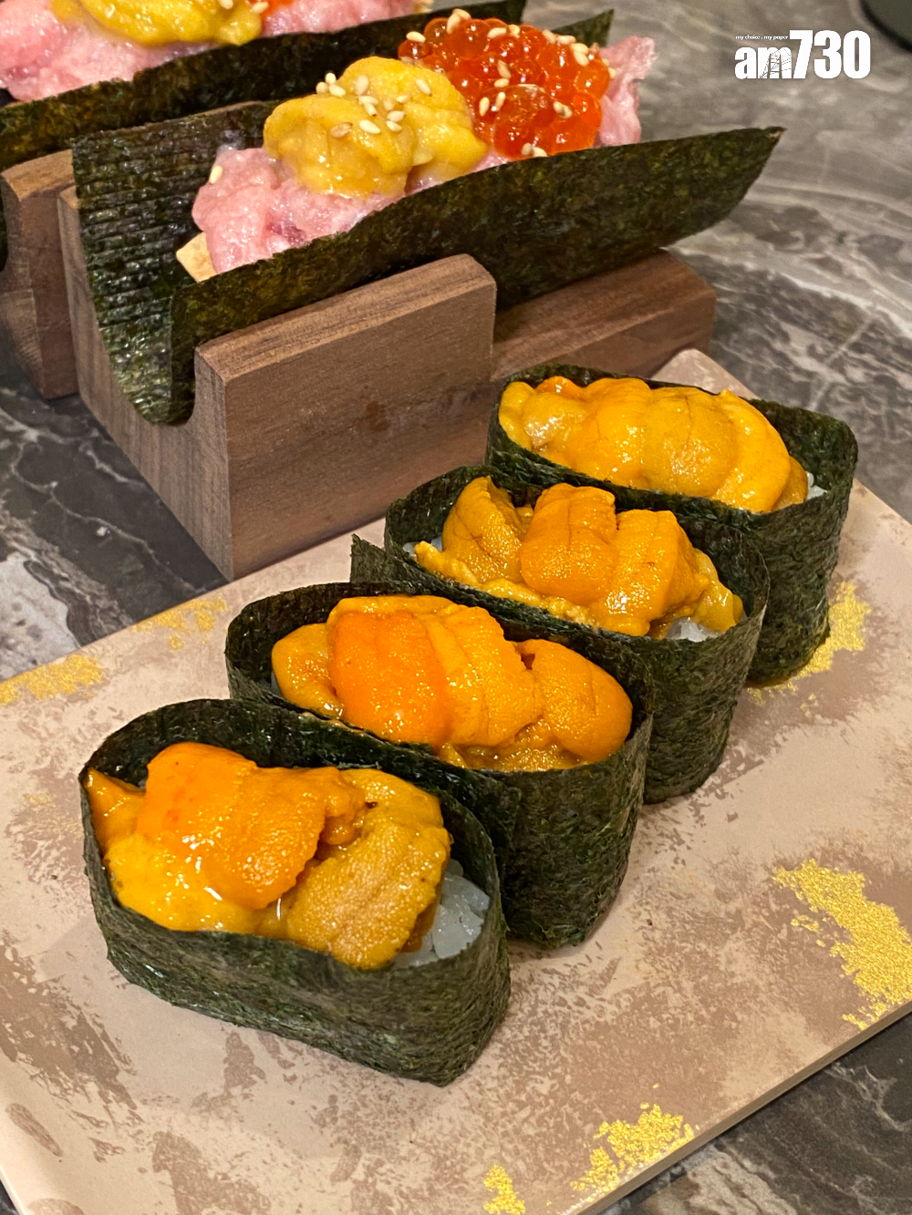 海膽軍艦採用北海道海膽,入口軟滑。