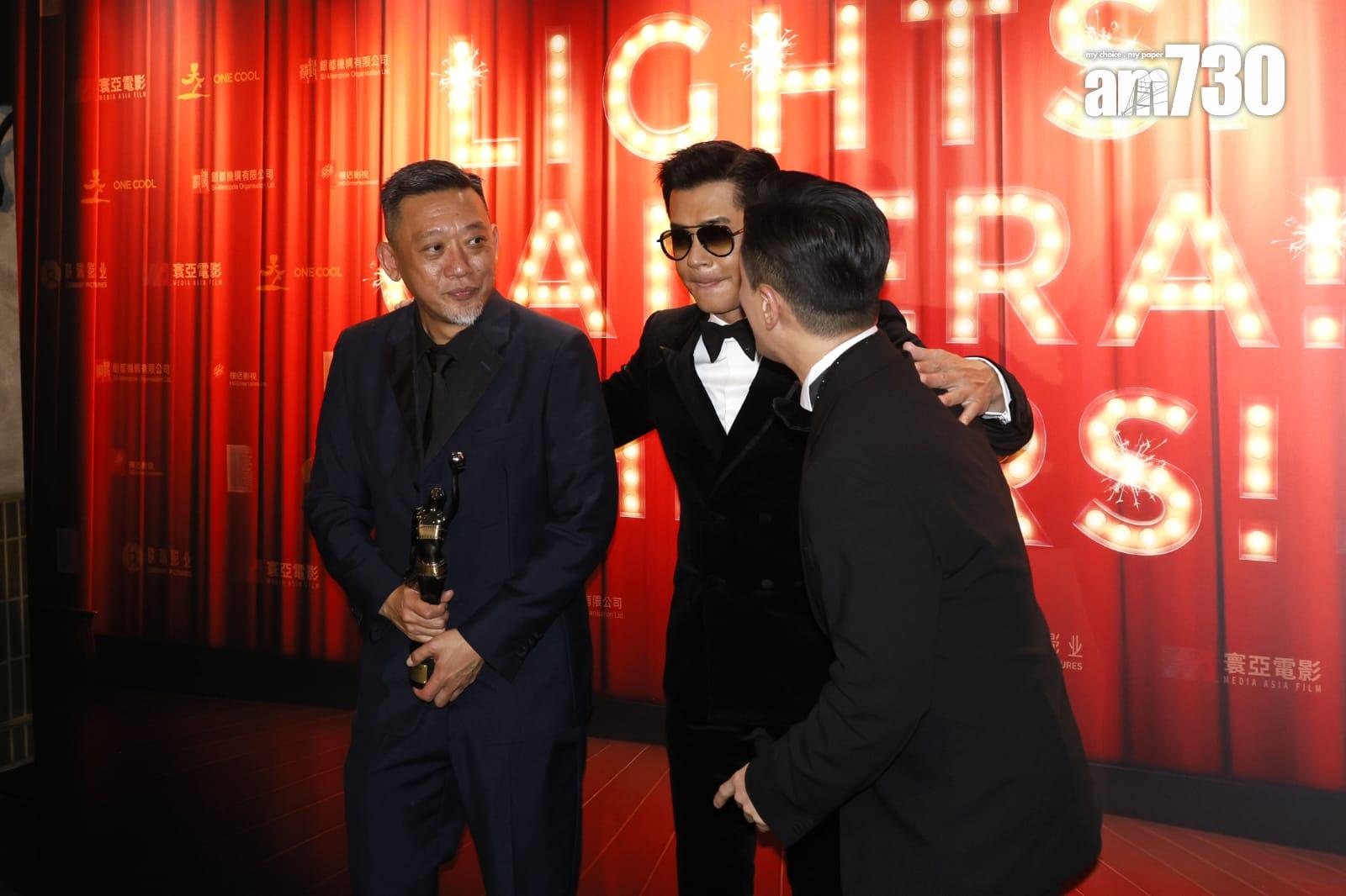 《九龍城寨之圍城》團隊到中環舉行慶功宴,古天樂心情勁靚。 (林俊源攝)