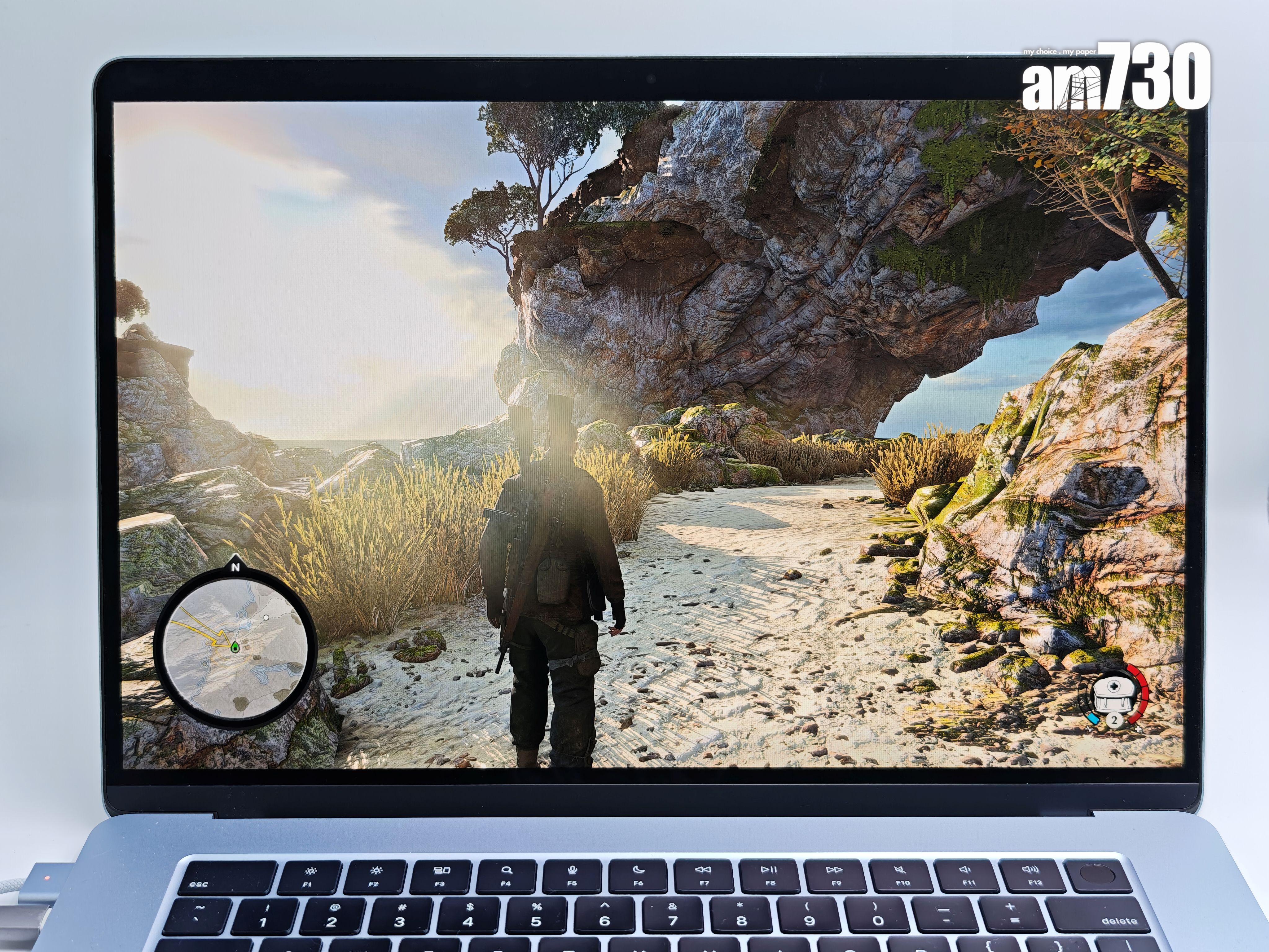 MacBook Air M4打《Sniper Elite》暢快流麗,應付有餘。