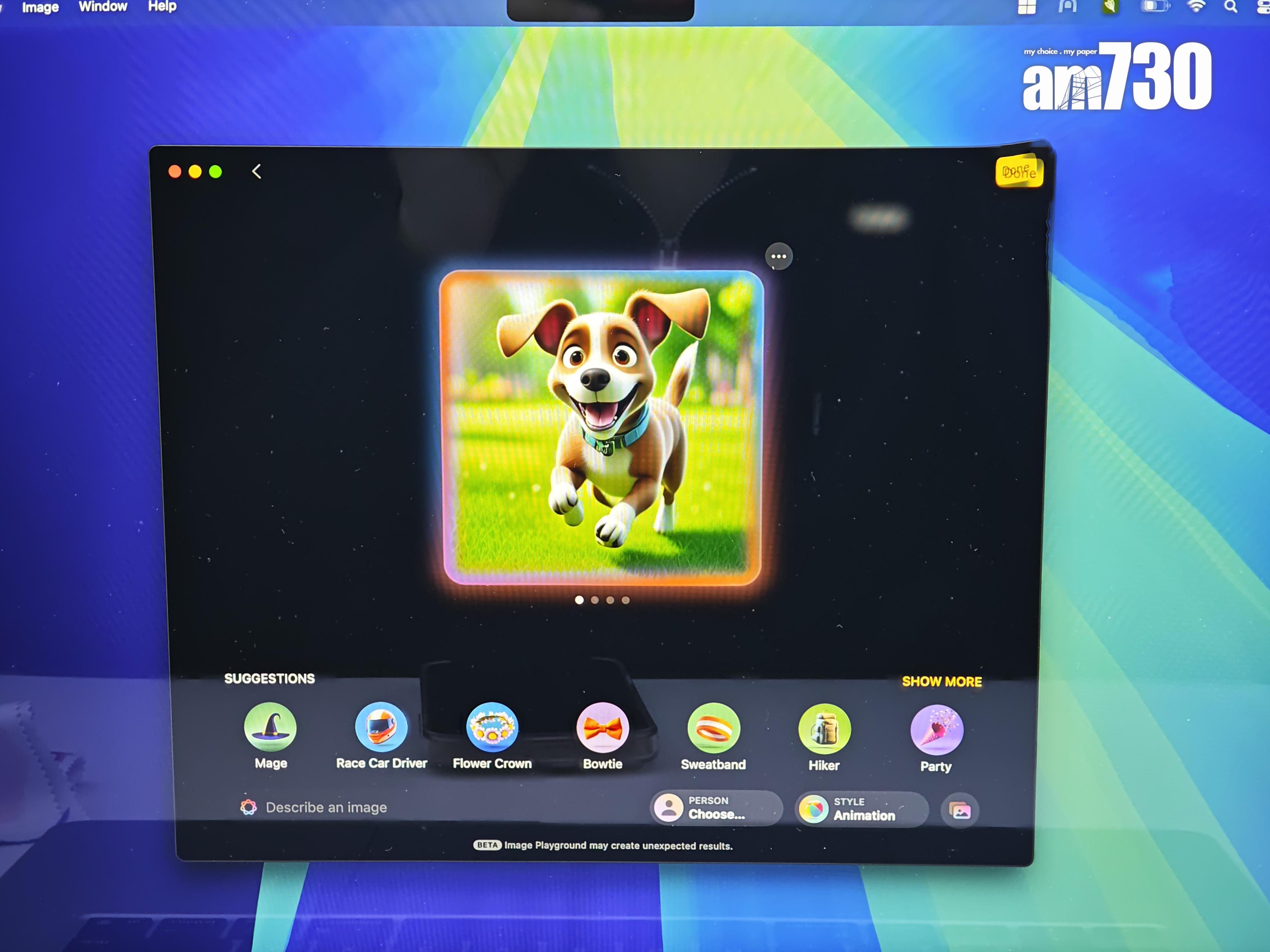 「影像樂園」的生成圖像比iPhone更快速。