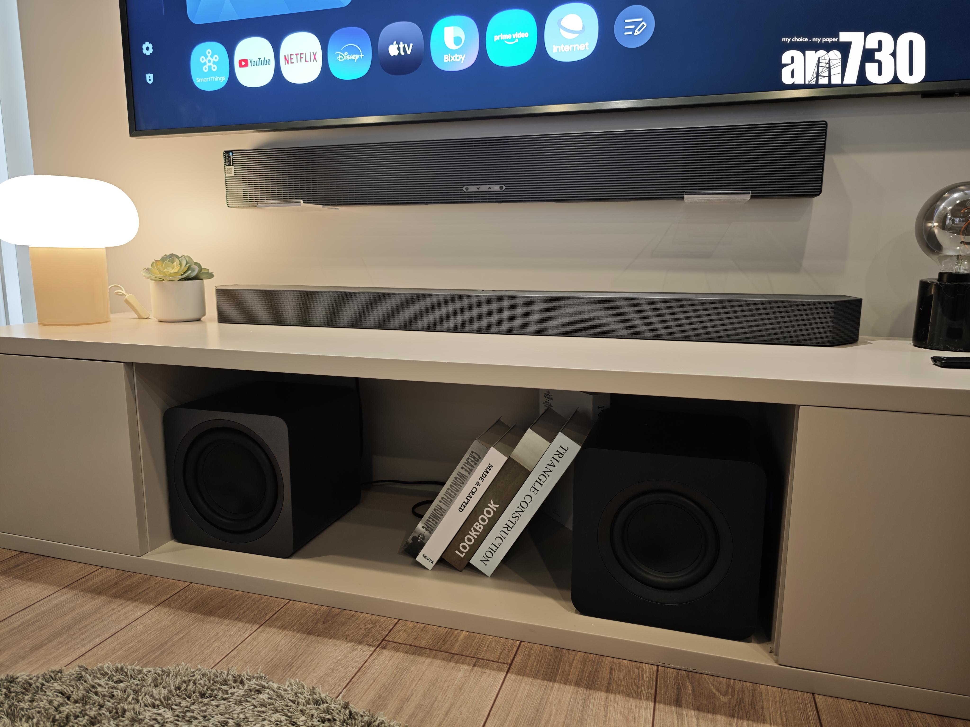 Samsung推出全新Soundbar系列,低音喇叭更纖巧。
