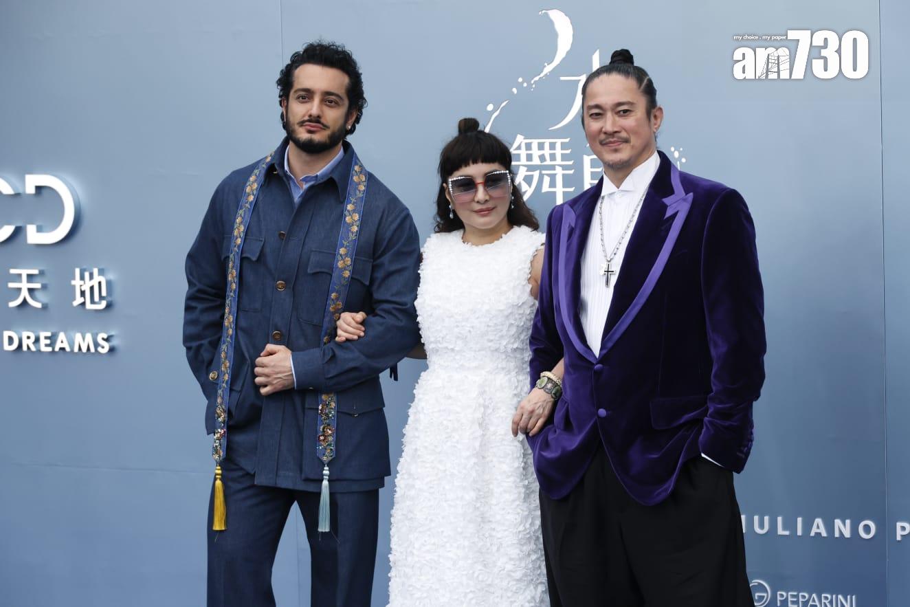 何超儀、林子聰和旗下首位藝人Iman出席澳門活動。(林俊源攝)