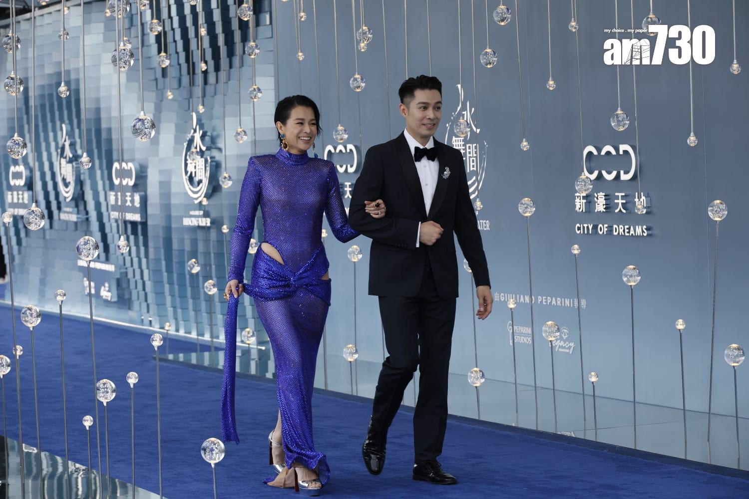 胡杏兒拖著周柏豪出場。 (林俊源攝)