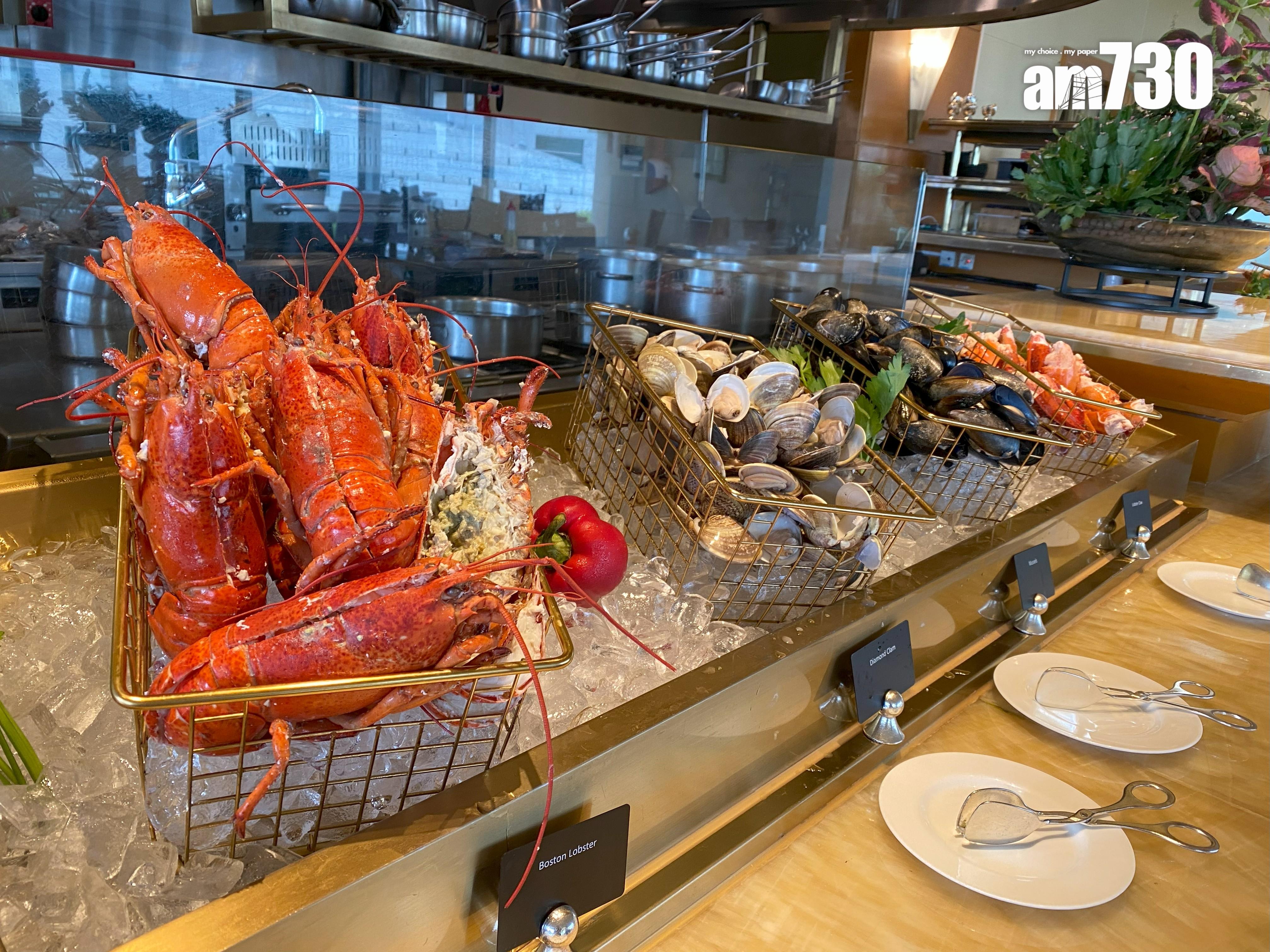 波士頓龍蝦、鱈場蟹腳、虎蝦、龍蝦鉗、青口源源不絕供應。