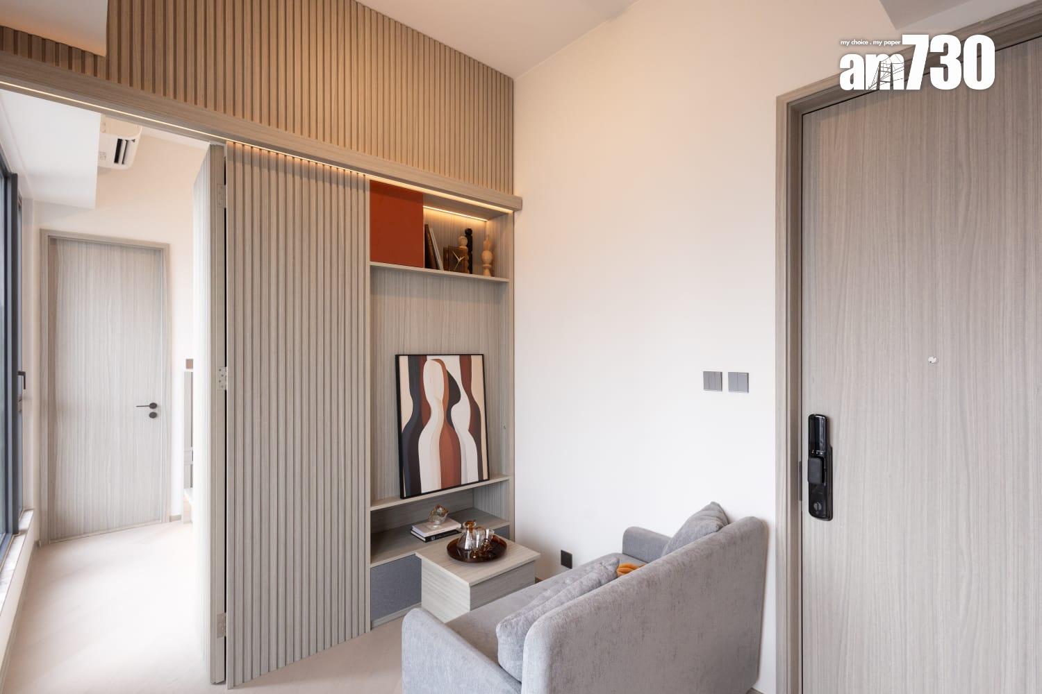 連方II示範單位|259呎連家具開放式戶 雙面收納櫃劃分寢區及廳區(多圖有片)|長沙灣新盤